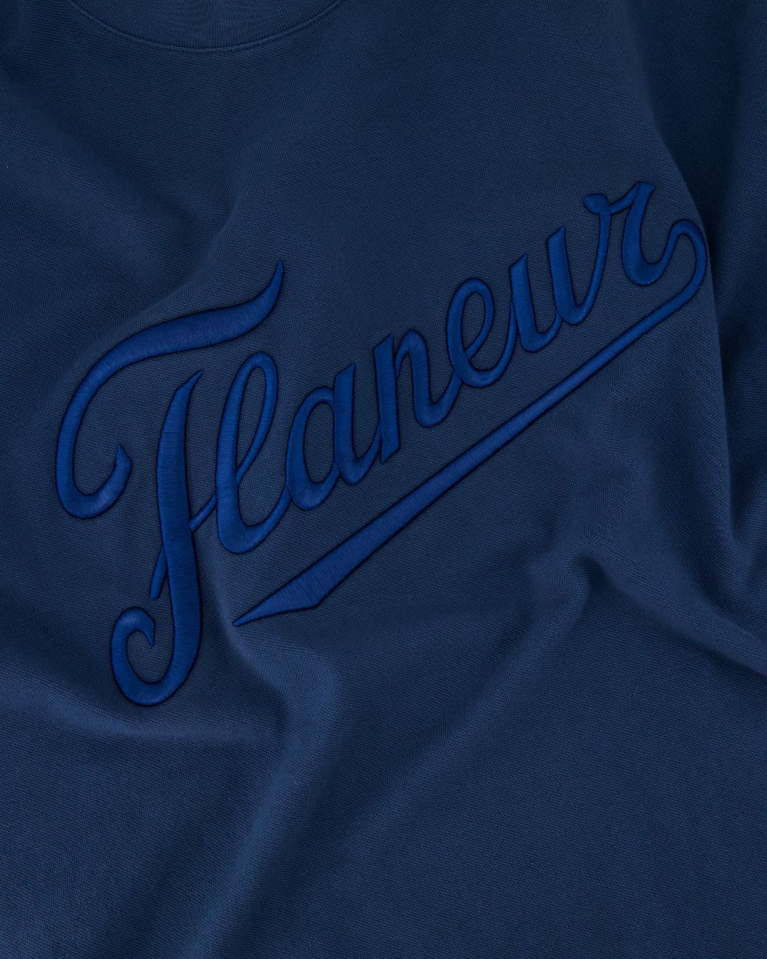 hoodie, borduursel, blauw, script logo, weefsel textuur