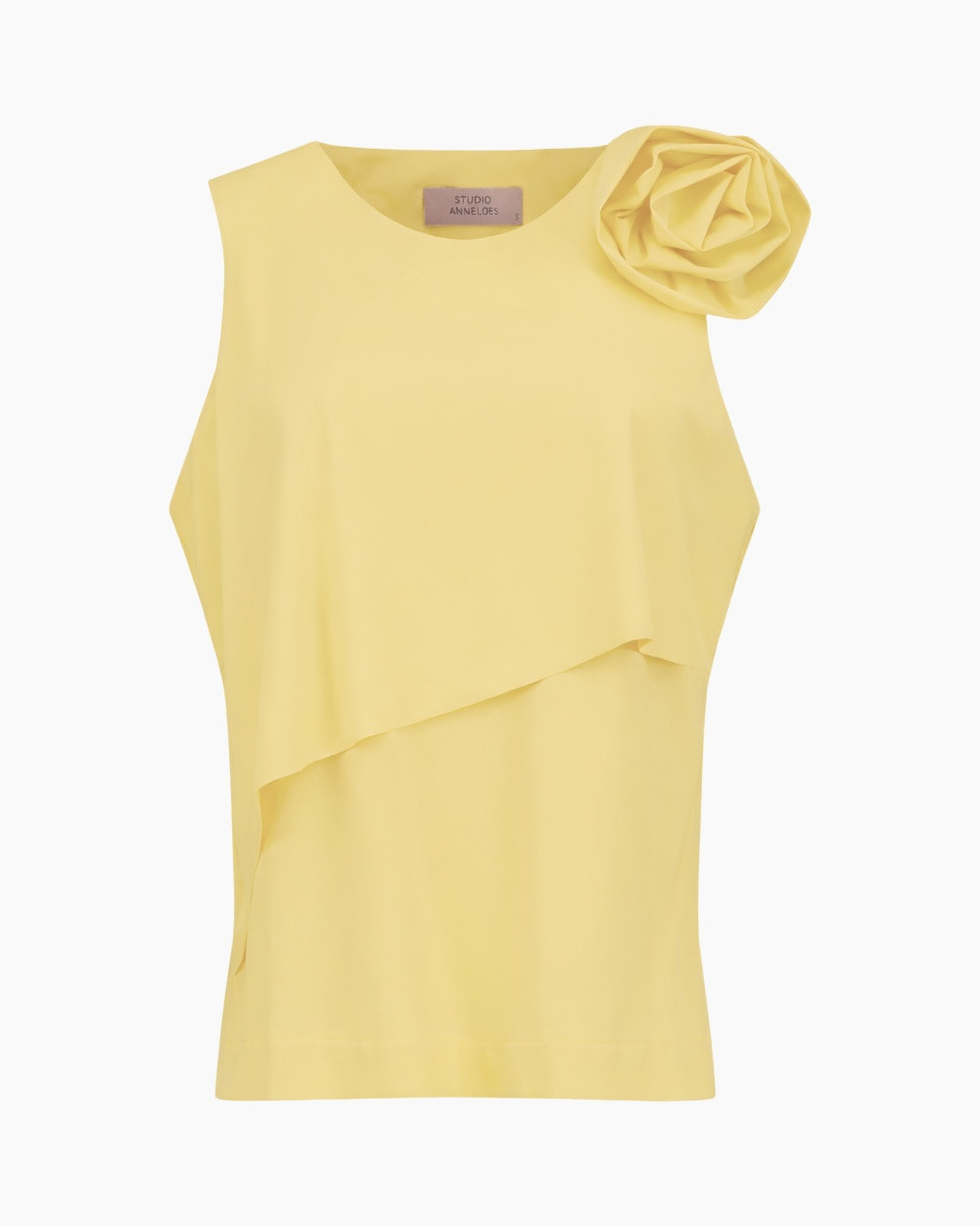 top, sleeveless, yellow, ruffle, layered
