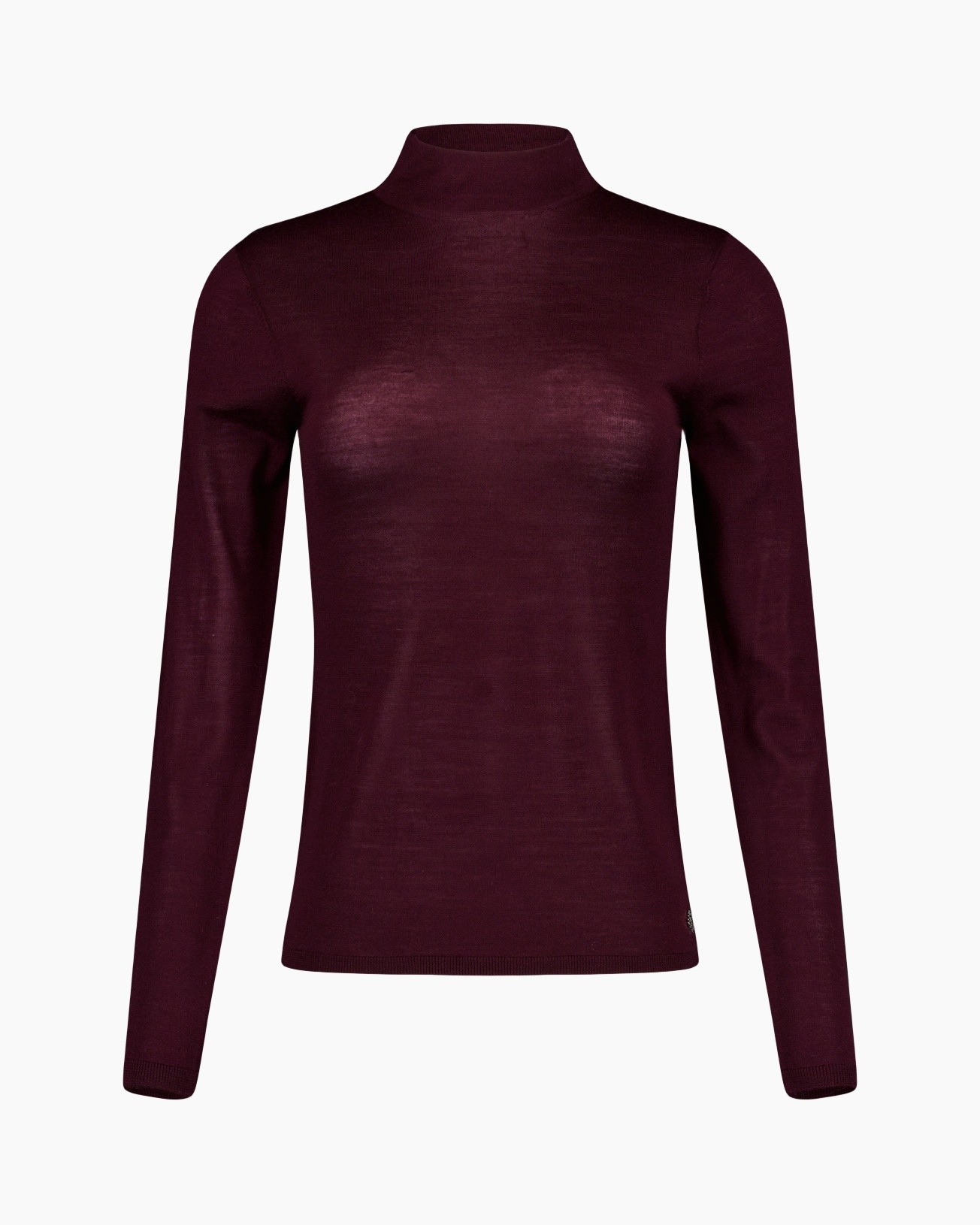 coltröja, tricot, bordeaux, lange mouwen, top