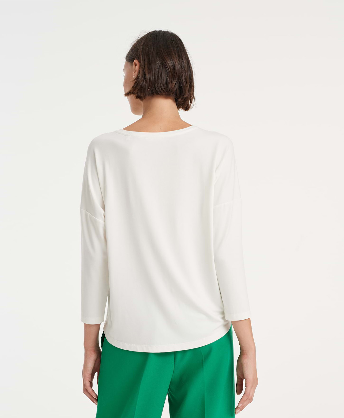 Opus T-shirt Sutura Print Ecru