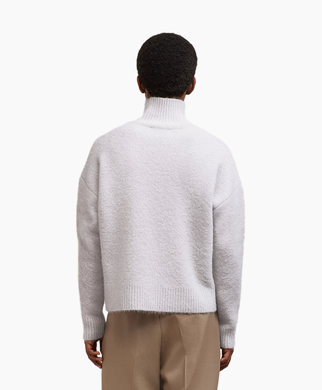 Ami Coltrui Off White Adc Turtleneck Hairy Alpaca Grijs