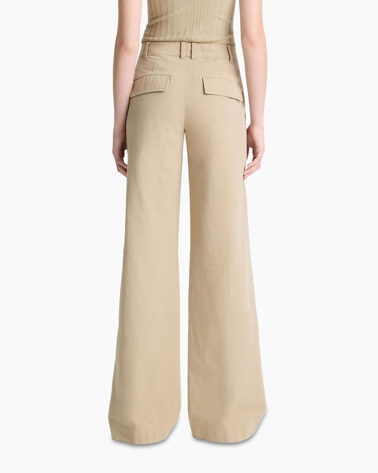 Broek Cotton Wide Leg Bruin
