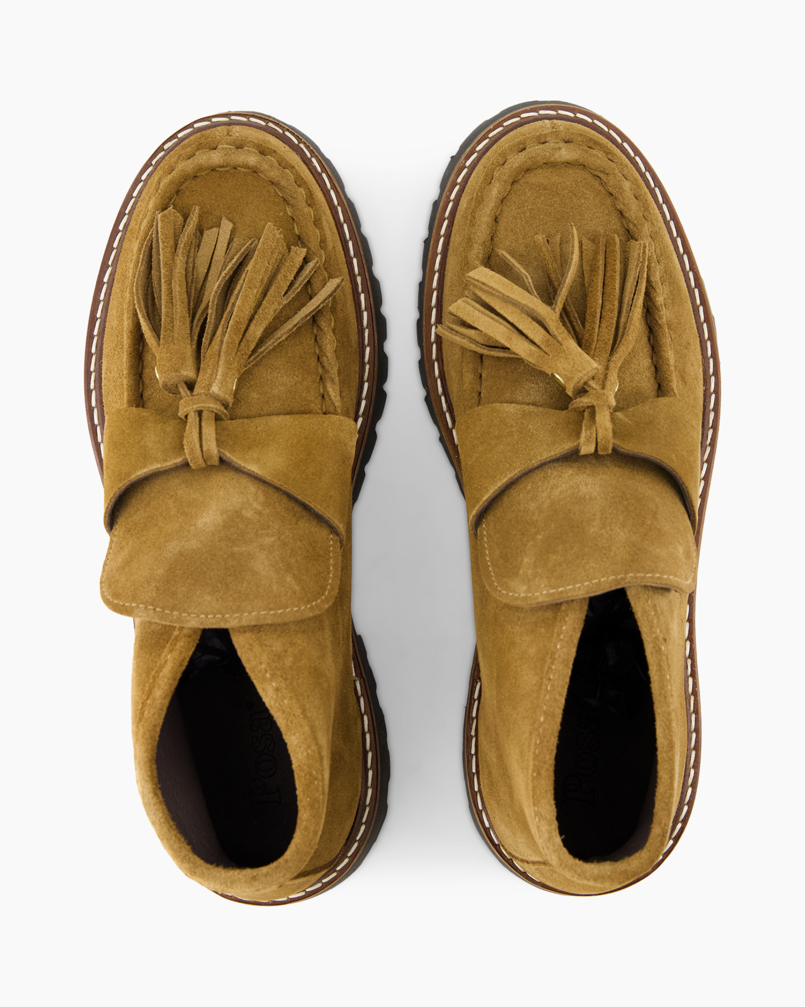 loafer, moccasin, suede, tassel, bruine
