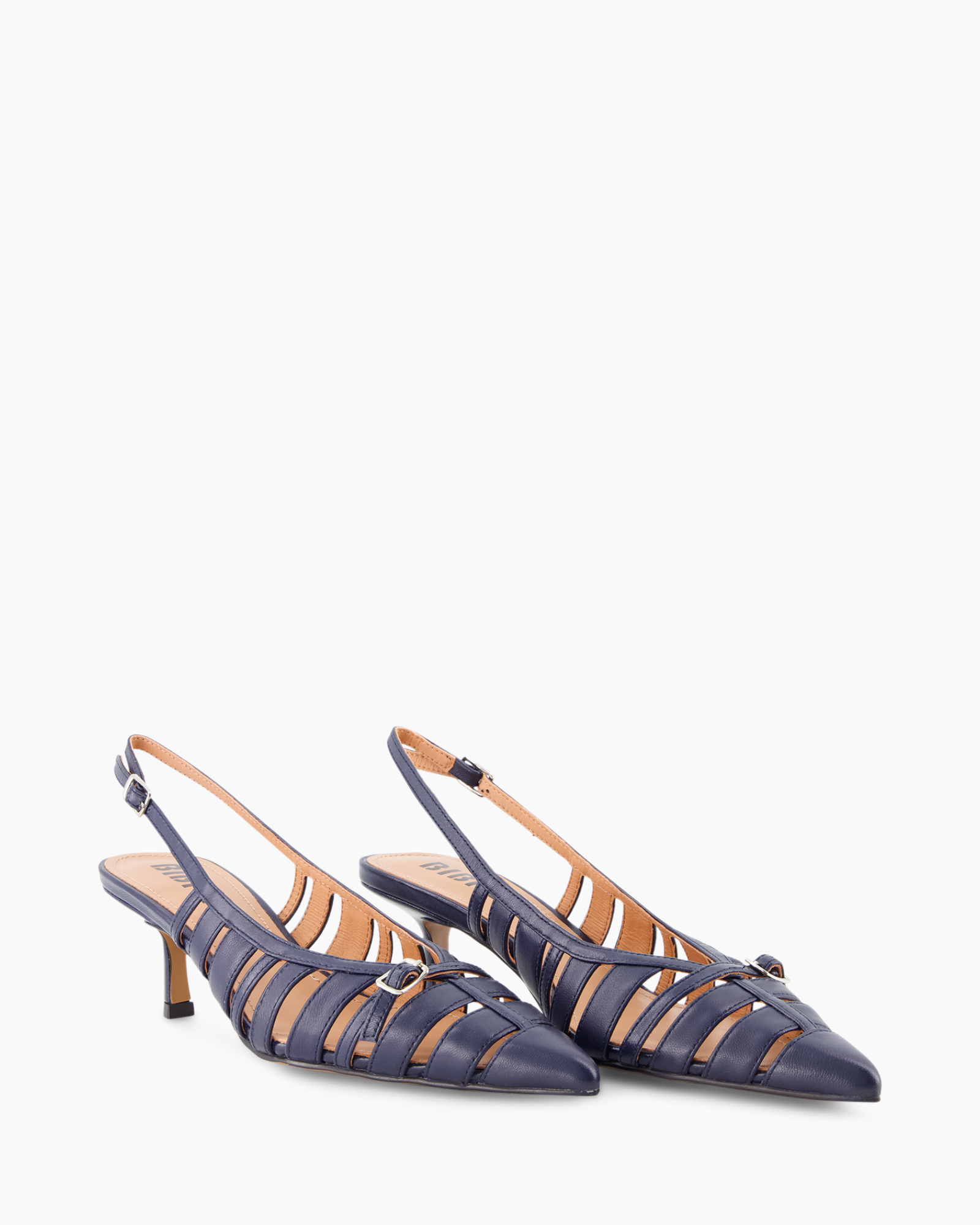 slingbacks, hakken, open tenen, riemen, leer