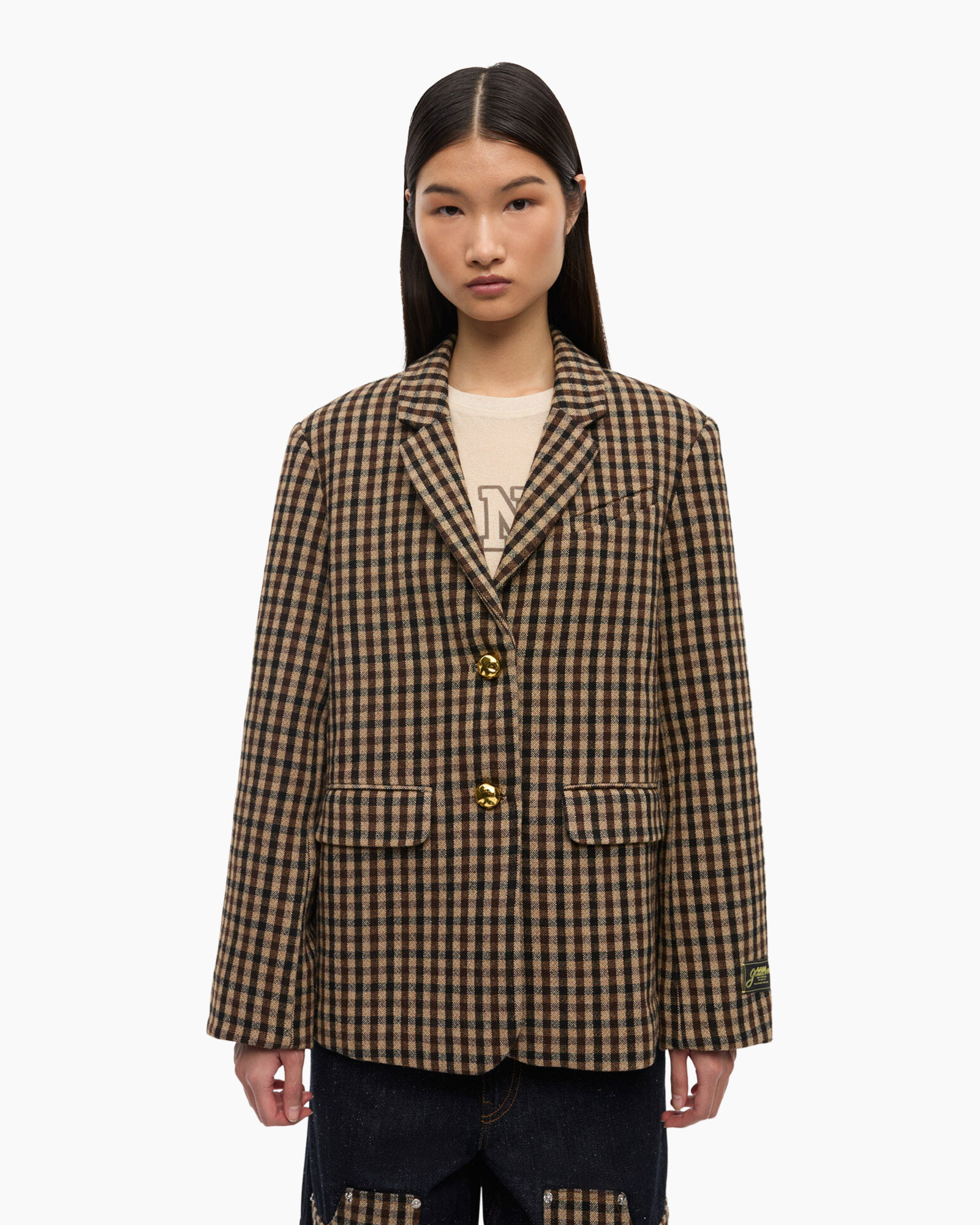 ボトムスその他 Ganni Check Wool Mix Oversized Blazer ガニー(GANNI)｜Check Wool Mix Oversized Blazer ｜Forget-me