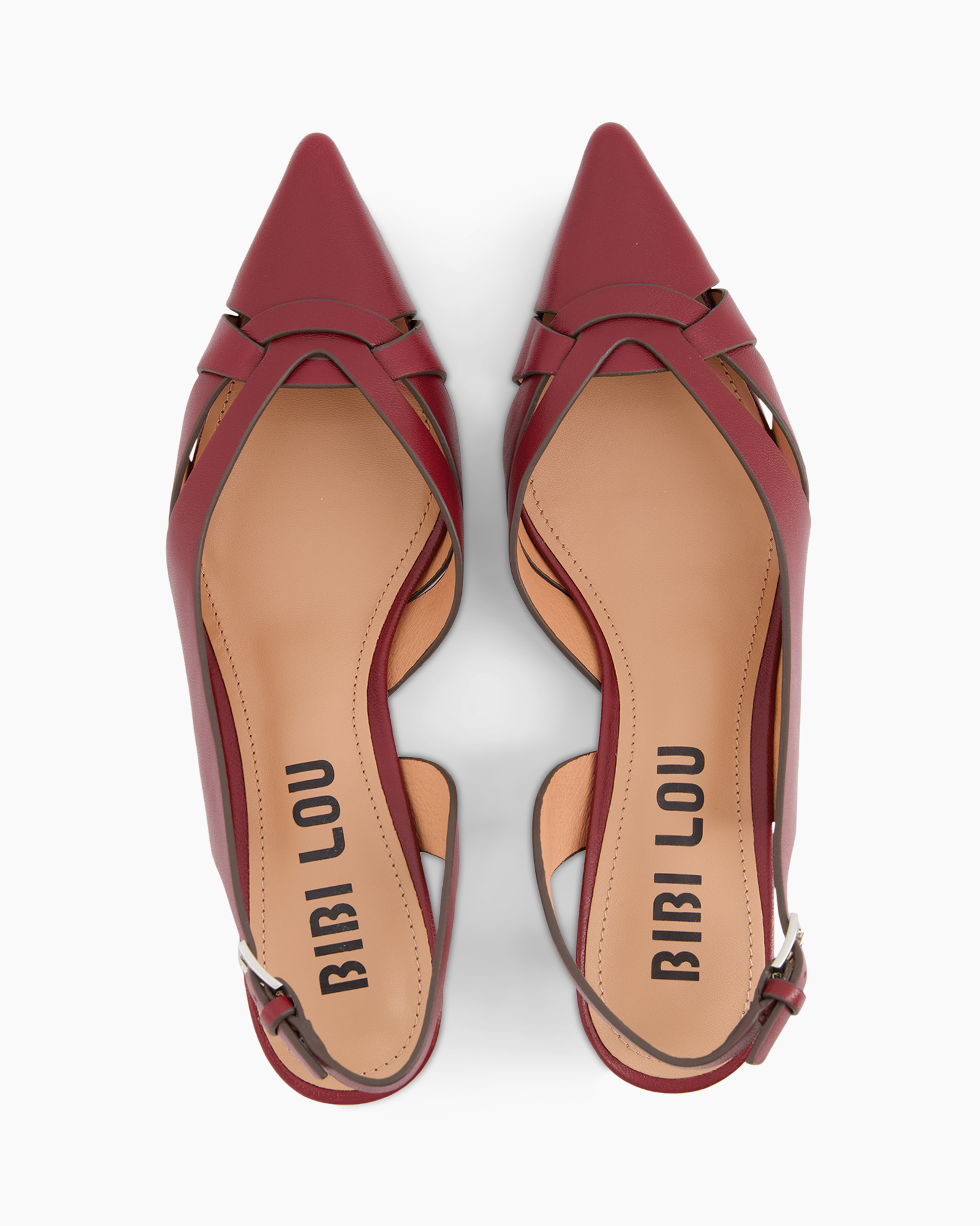 platte schoenen, vrouwen sandalen, rood, neusloze schoen, enkellaarzenriem