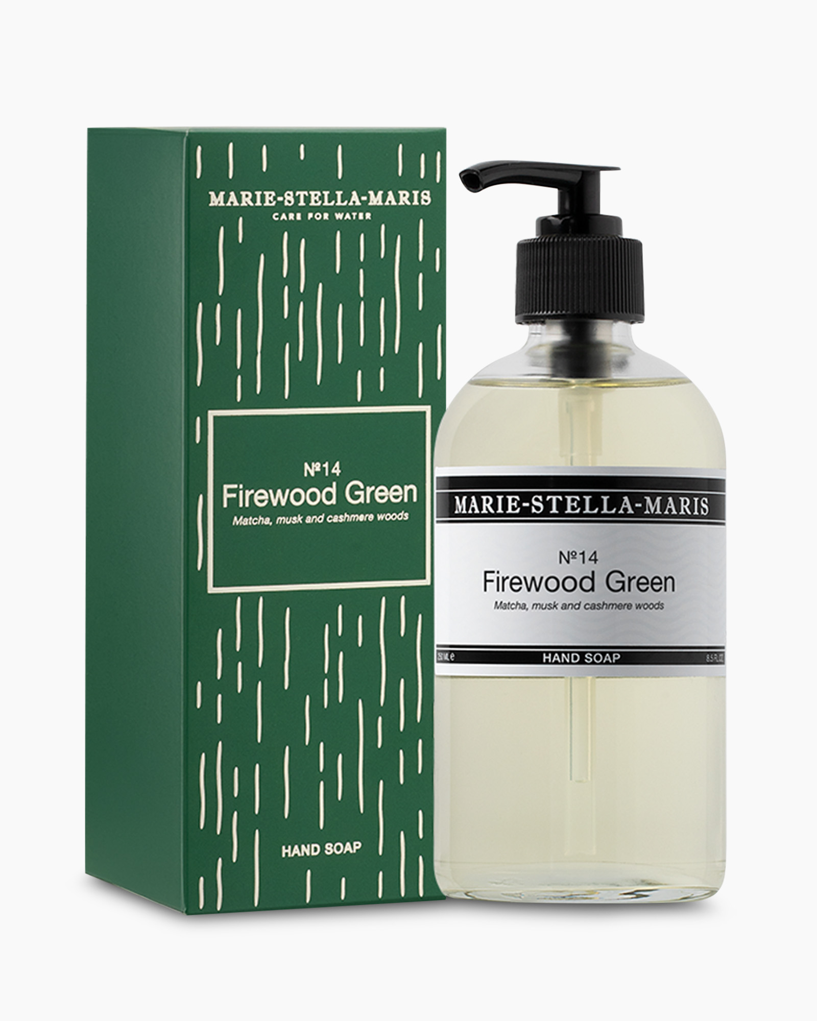 zeep, groene verpakking, N°14 Firewood Green, pompdispenser, zeepfles