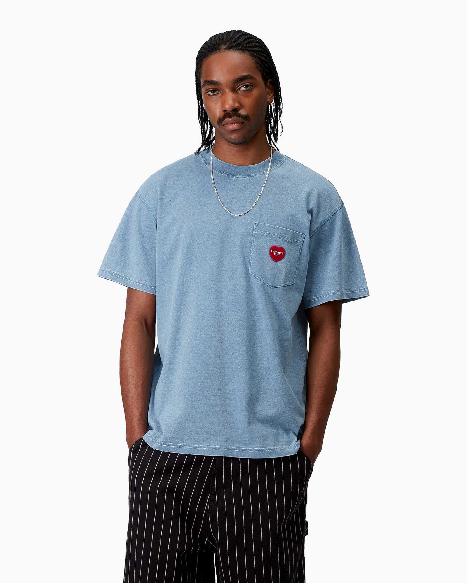 T-shirt Korte Mouw S/s Ingo Pocket Heart T-shirt Licht Blauw