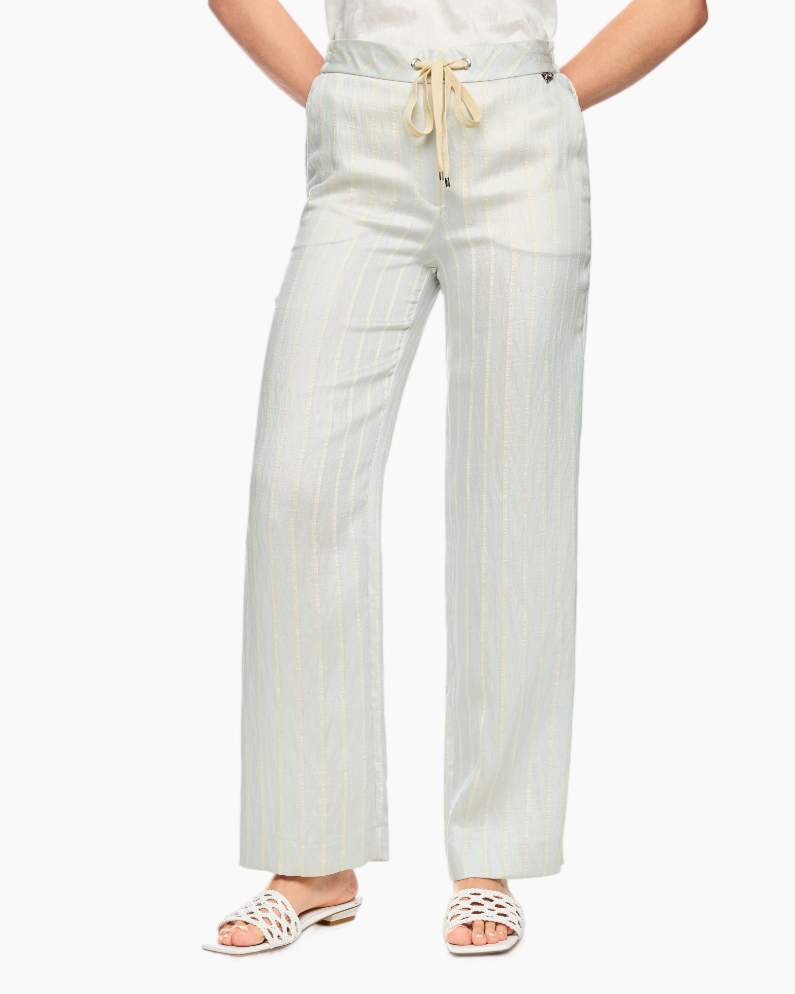 pants, trousers, wide-leg, linen, striped
