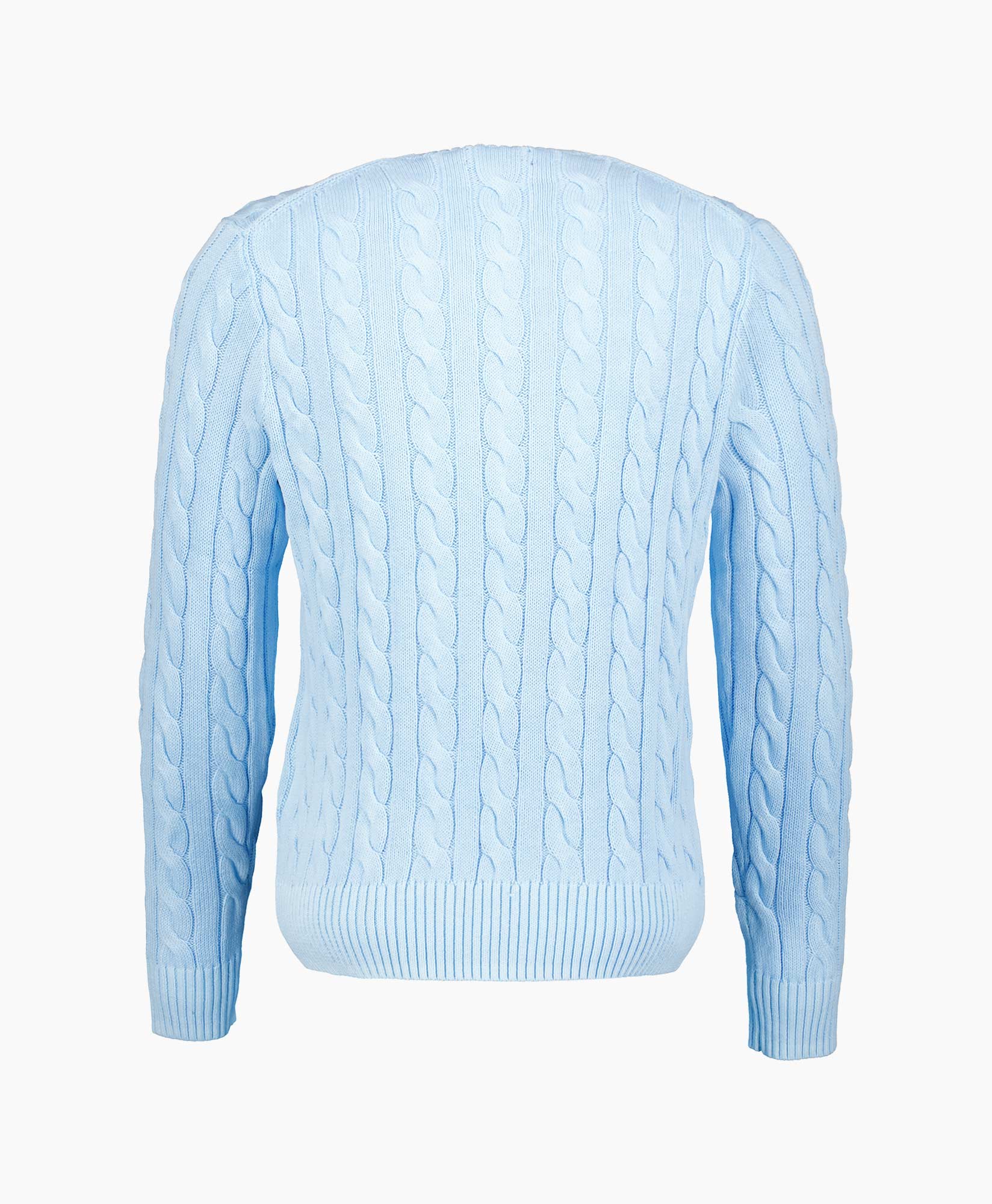 Pullover Cotton Cable Knit Licht Blauw