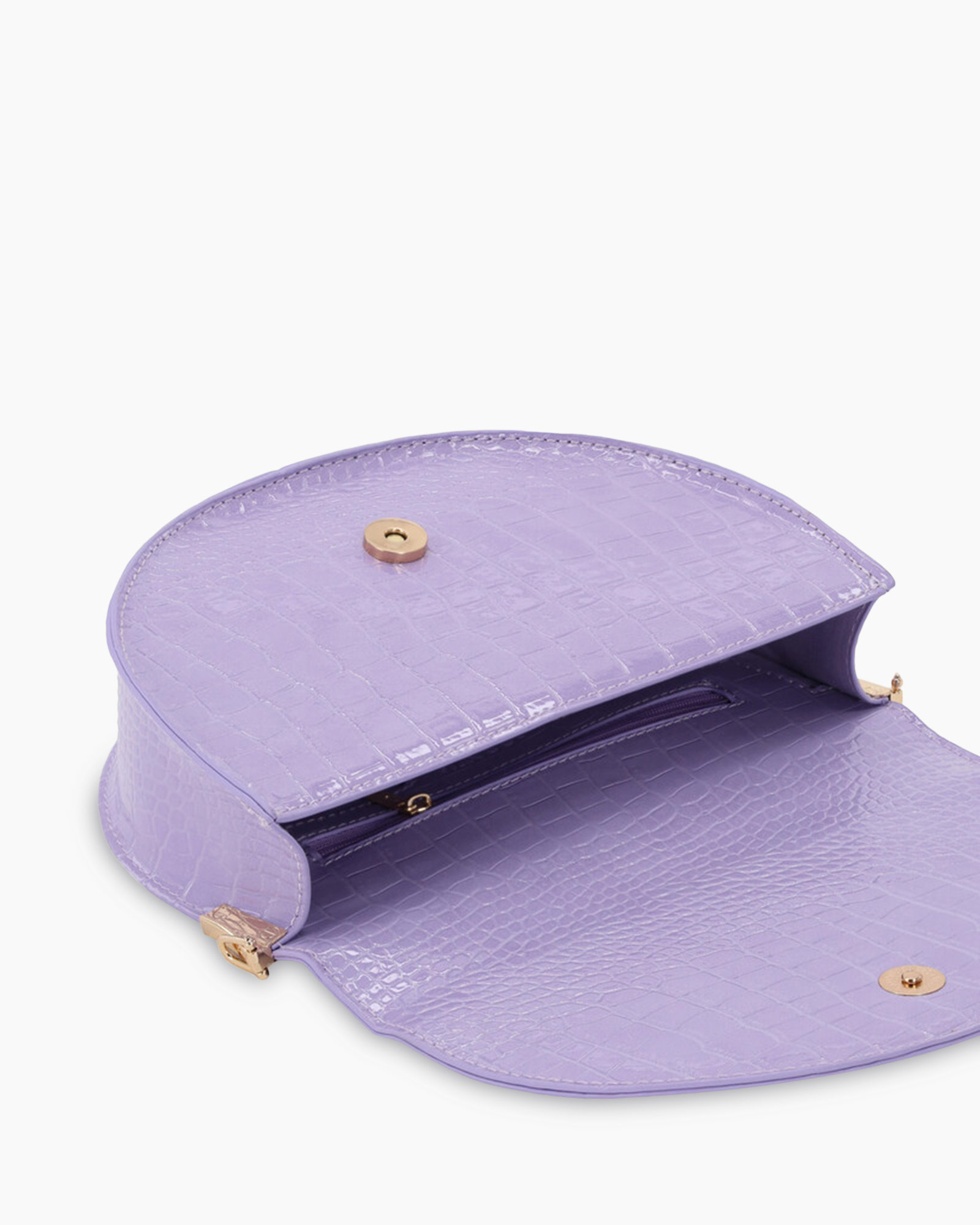 Tas Croco Half Moon Lilac Paars