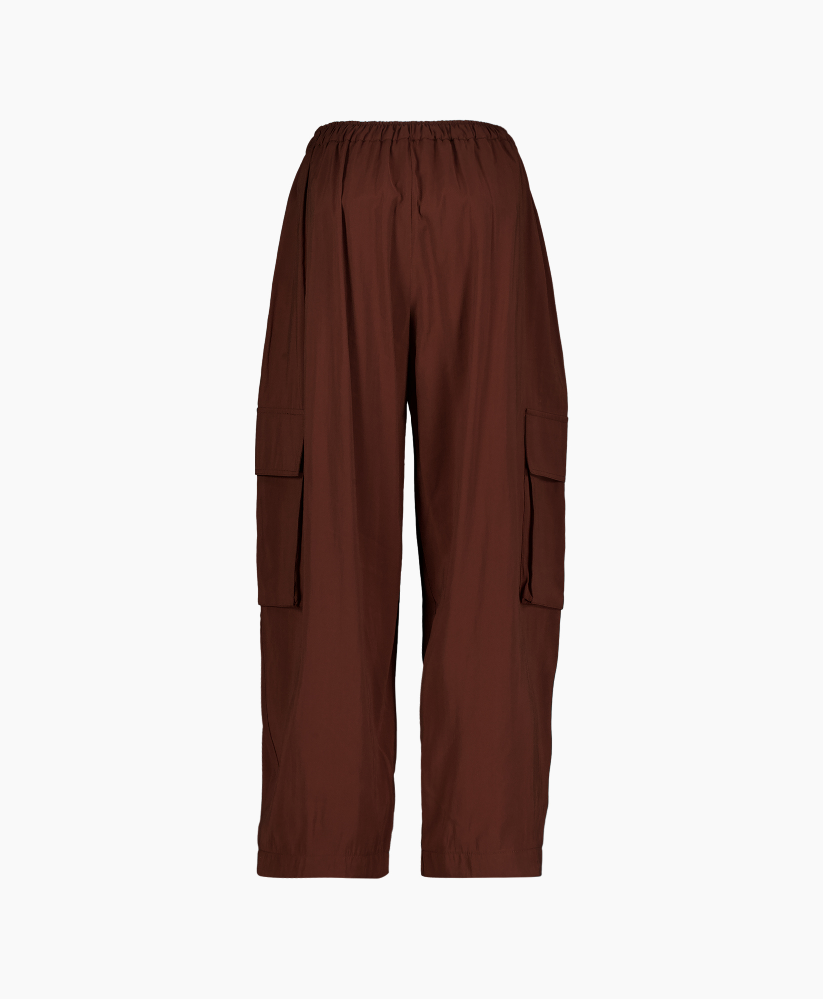 kargo broek, trekkoord, bruin, rokend, zakken