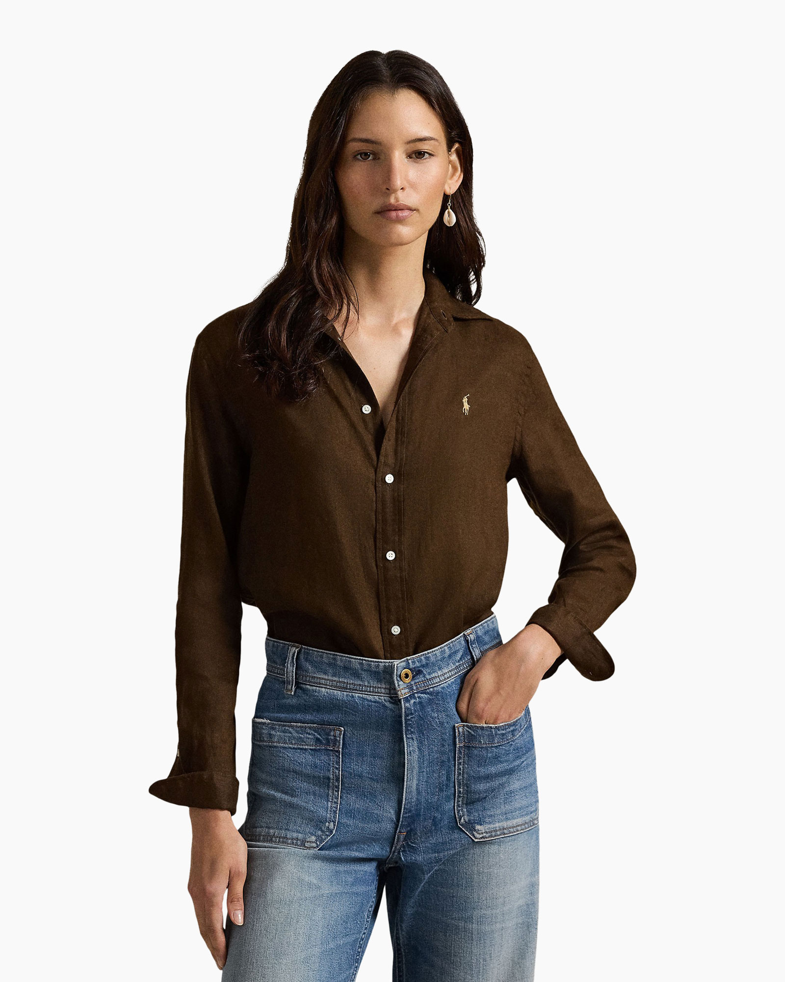 Blouse Classic Donker Bruin