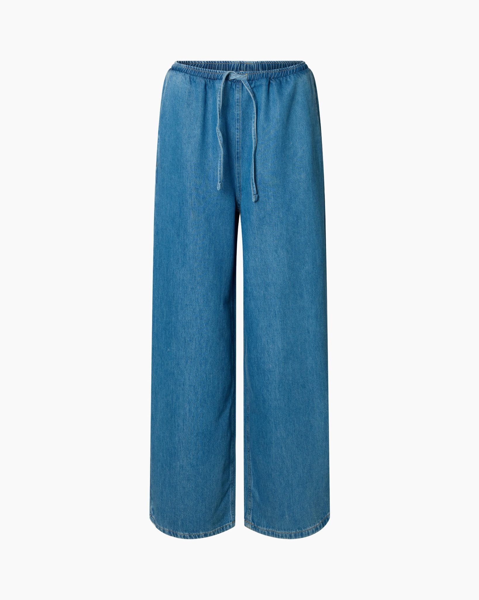 denim, broeken, wijd, touw, blauw