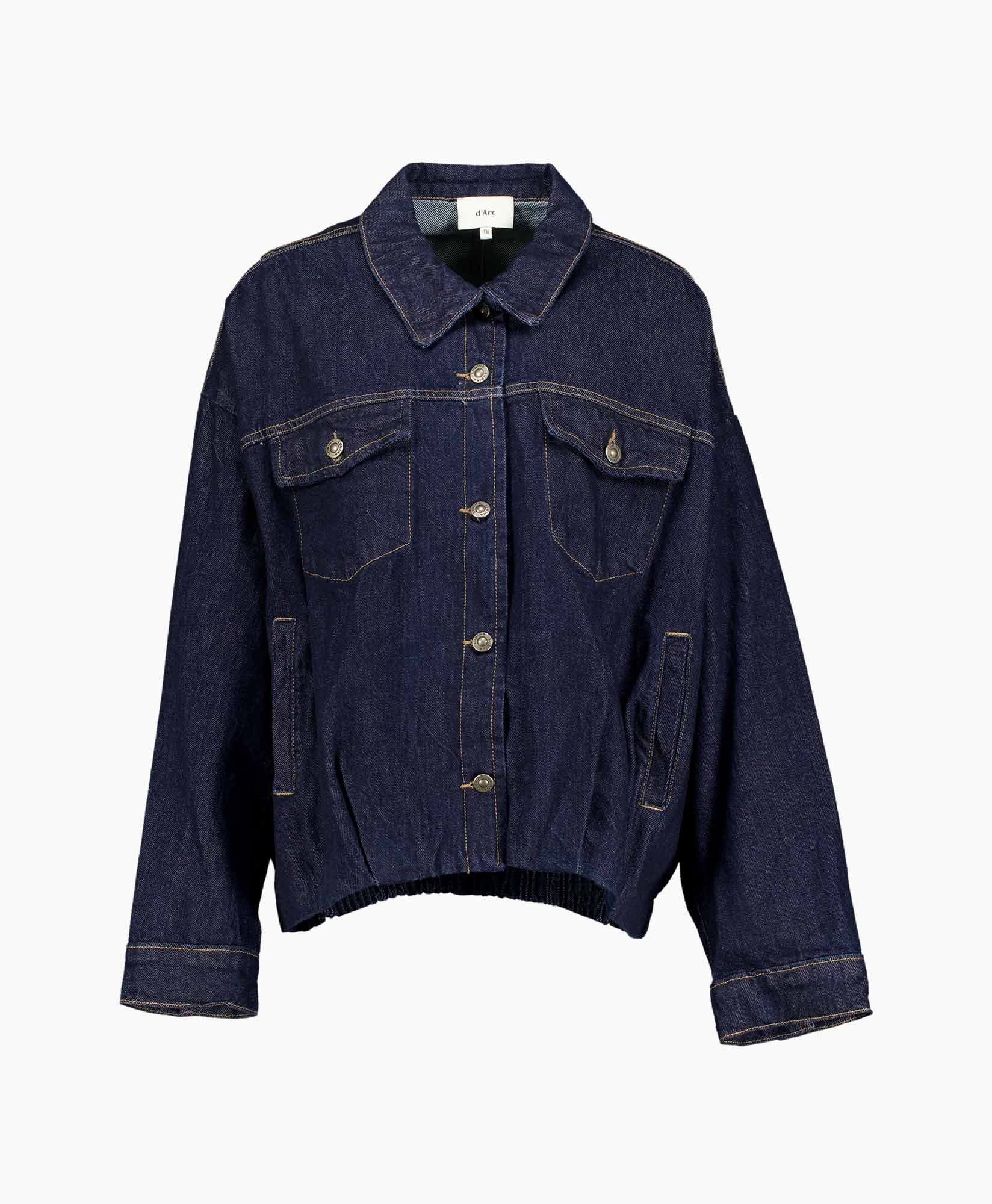 spijkerjas, denim jas, knopen, zakken, donkerblauw