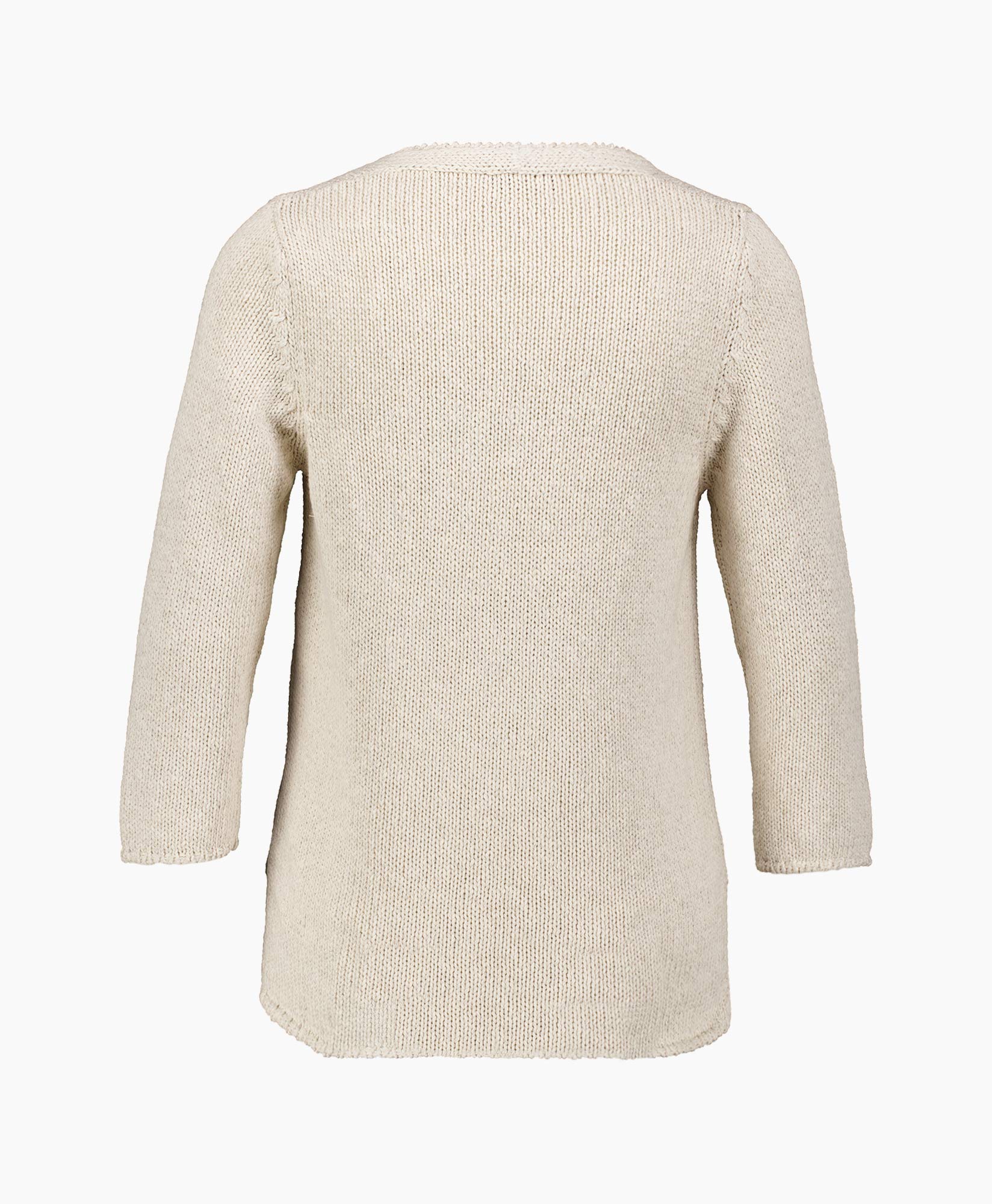 Pullover Cotton Linnen V Neck Beige