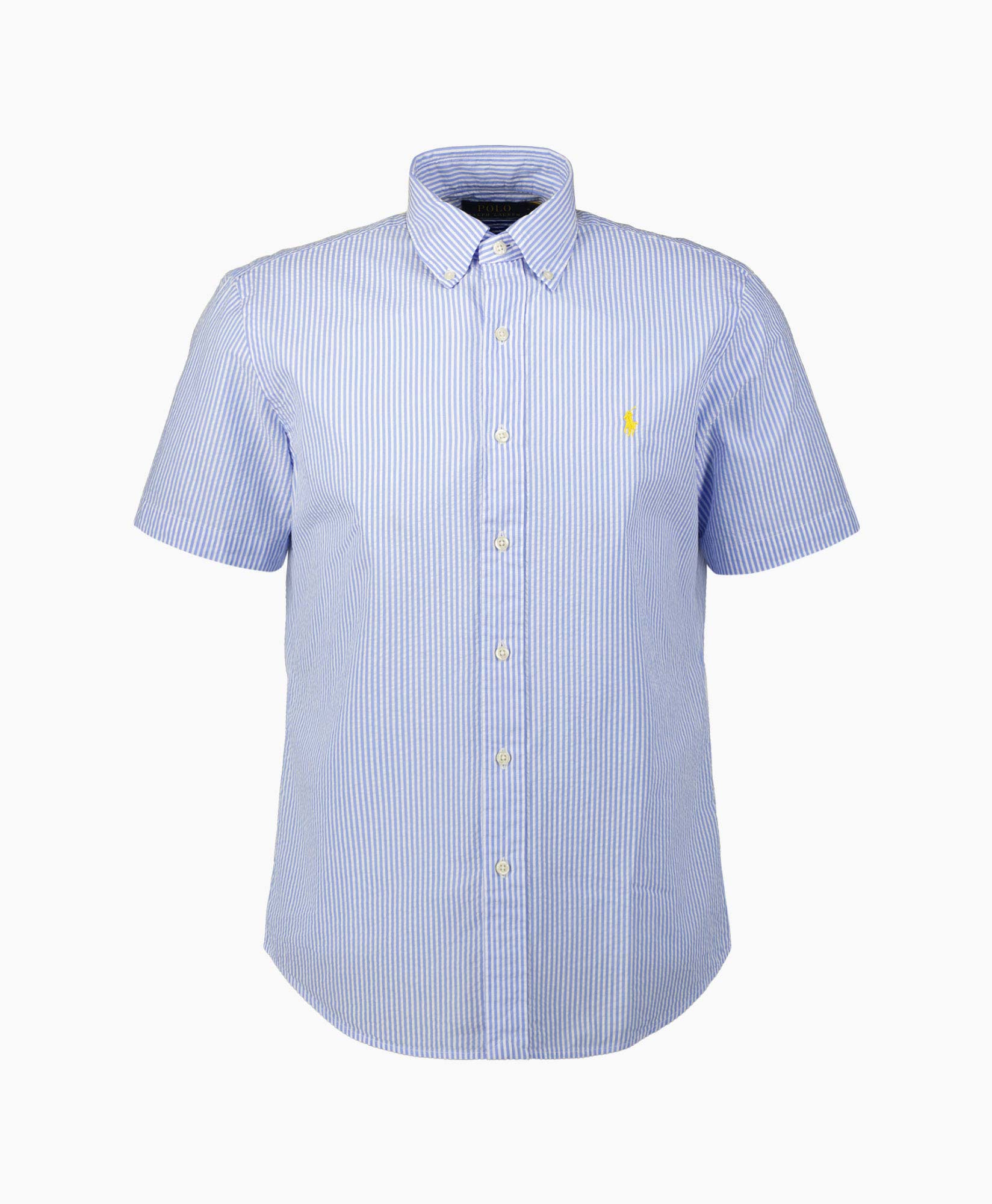 Ralph Lauren Overhemd Seersucker Short Sleeve Licht Blauw