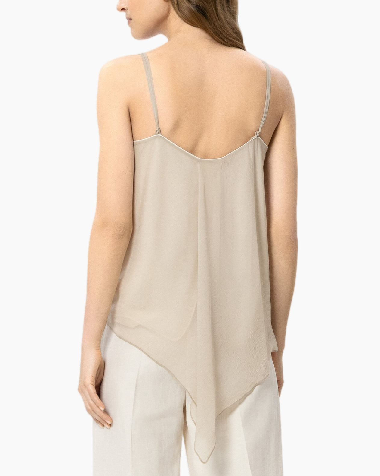 tanktop, camisole, beige, spaghettibandjes, doorschijnend