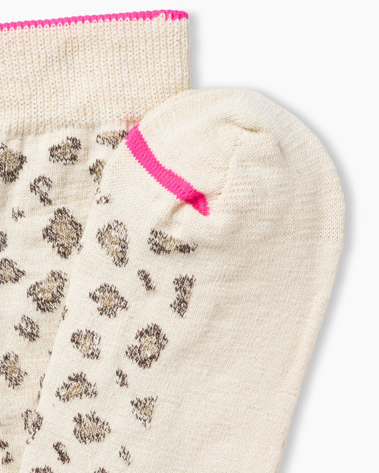 socks, ankle socks, leopard print, cream, knit pattern