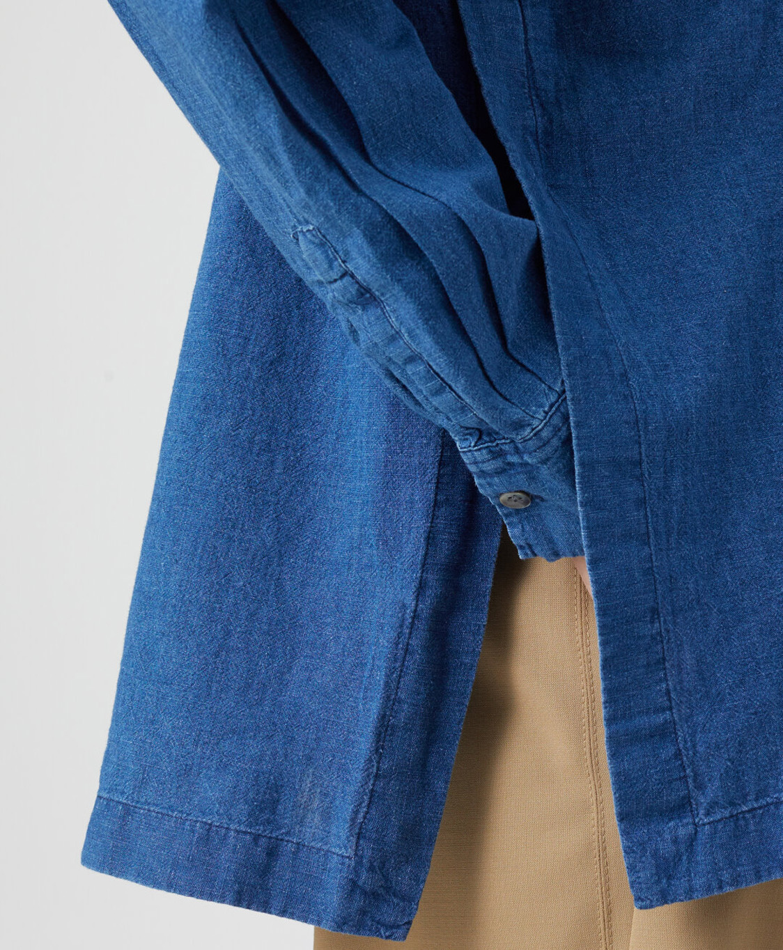 Closed Blouse Shirt With Slits Blauw