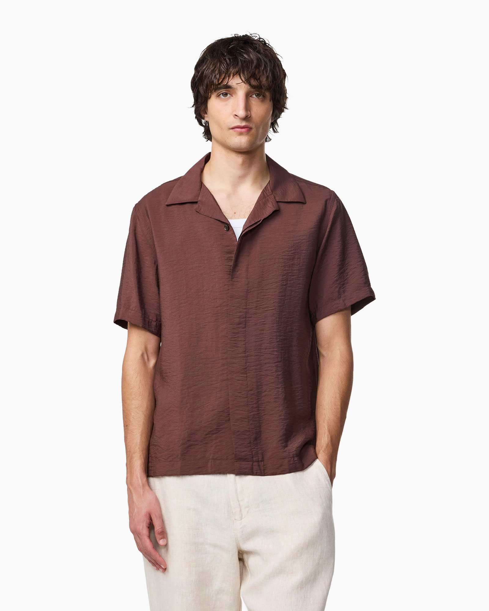 Overhemd Hank Ss 5971 Bruin