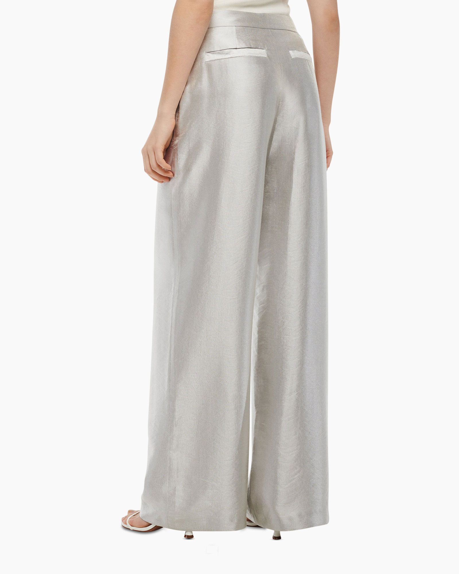 Pantalon Esma Shiney Licht Grijs