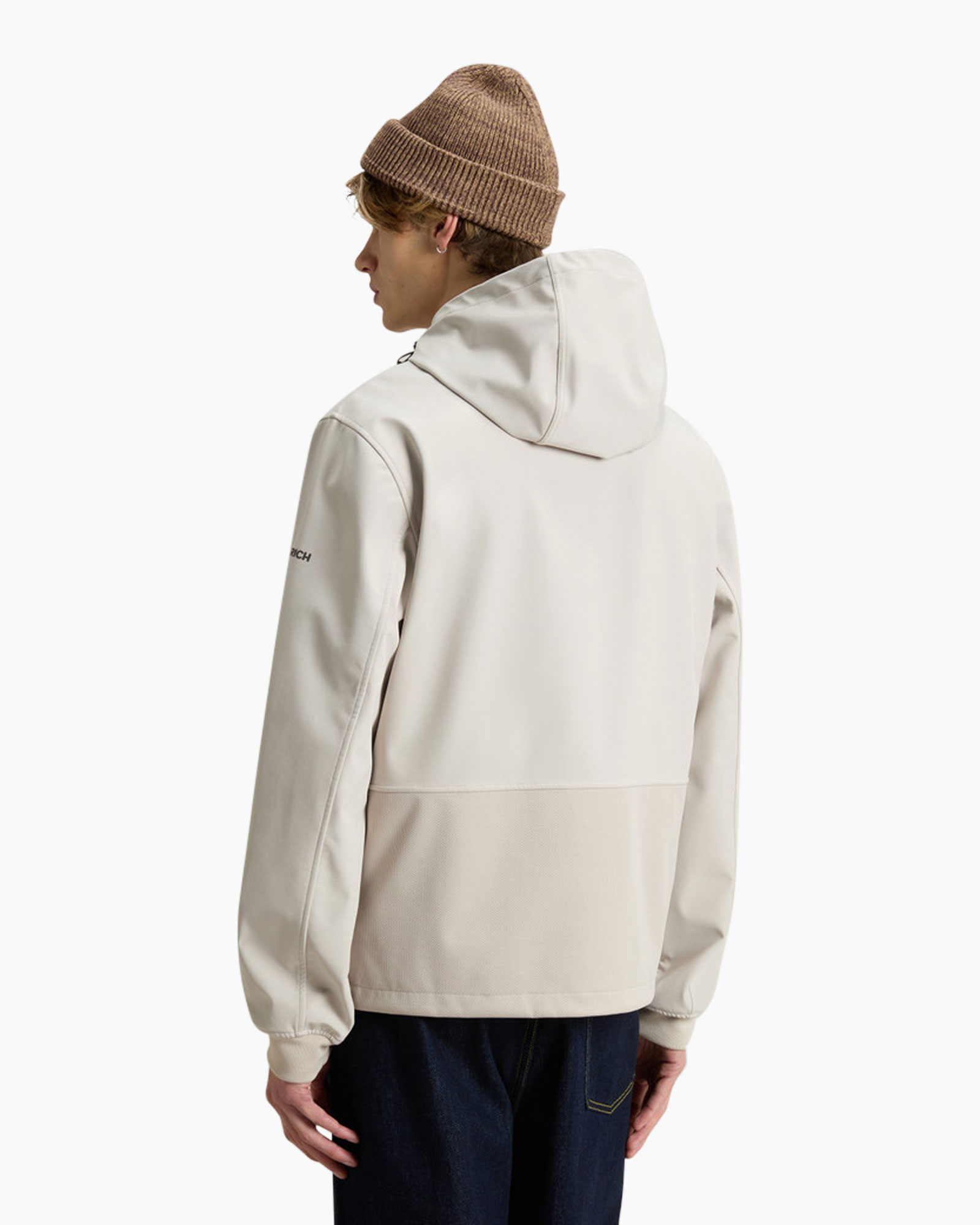 Softshell Jas Soft Shell Full Zip Hoodie Taupe