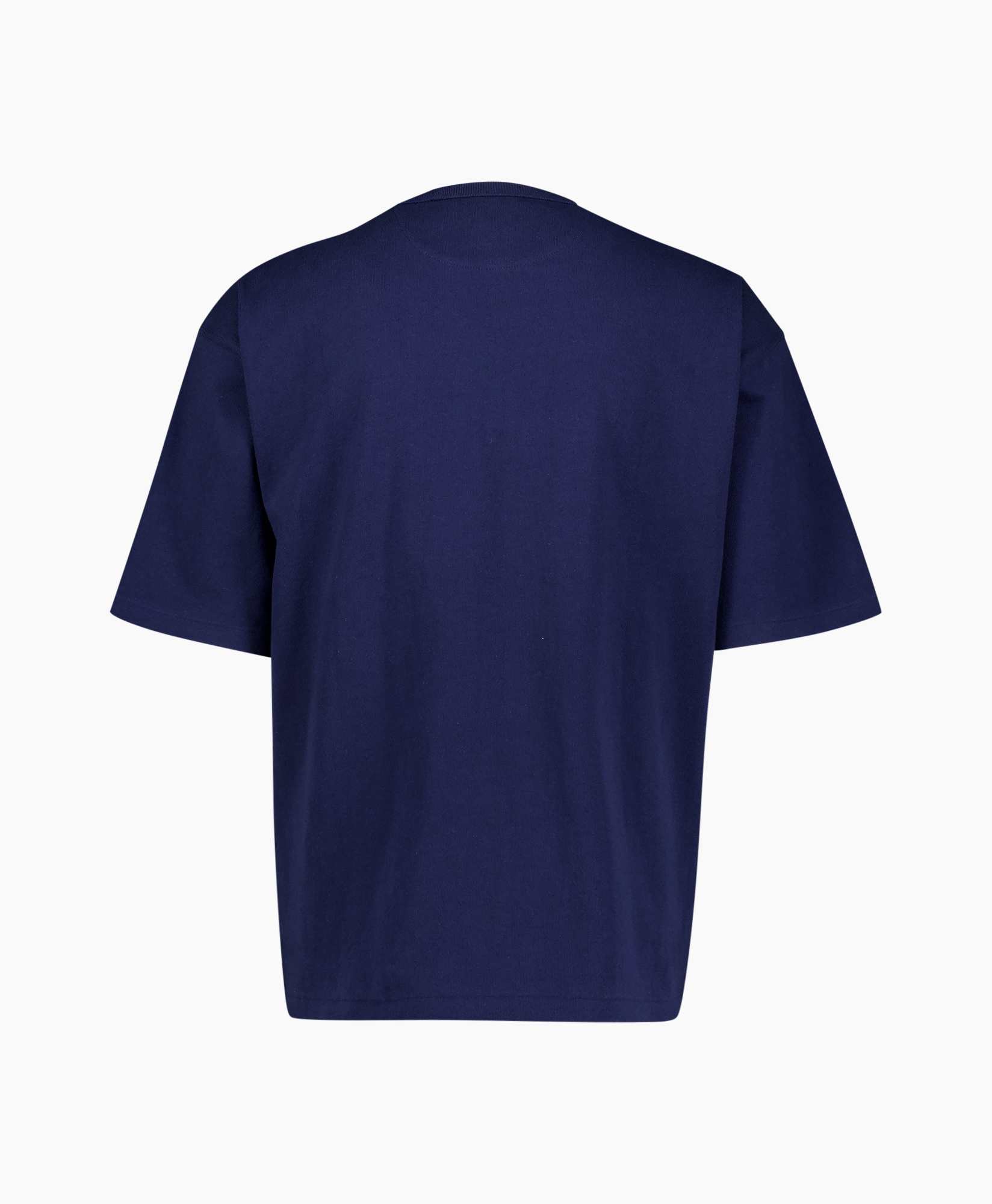 t-shirt, kort angebotene, rundhals, marineblauw, logo klein