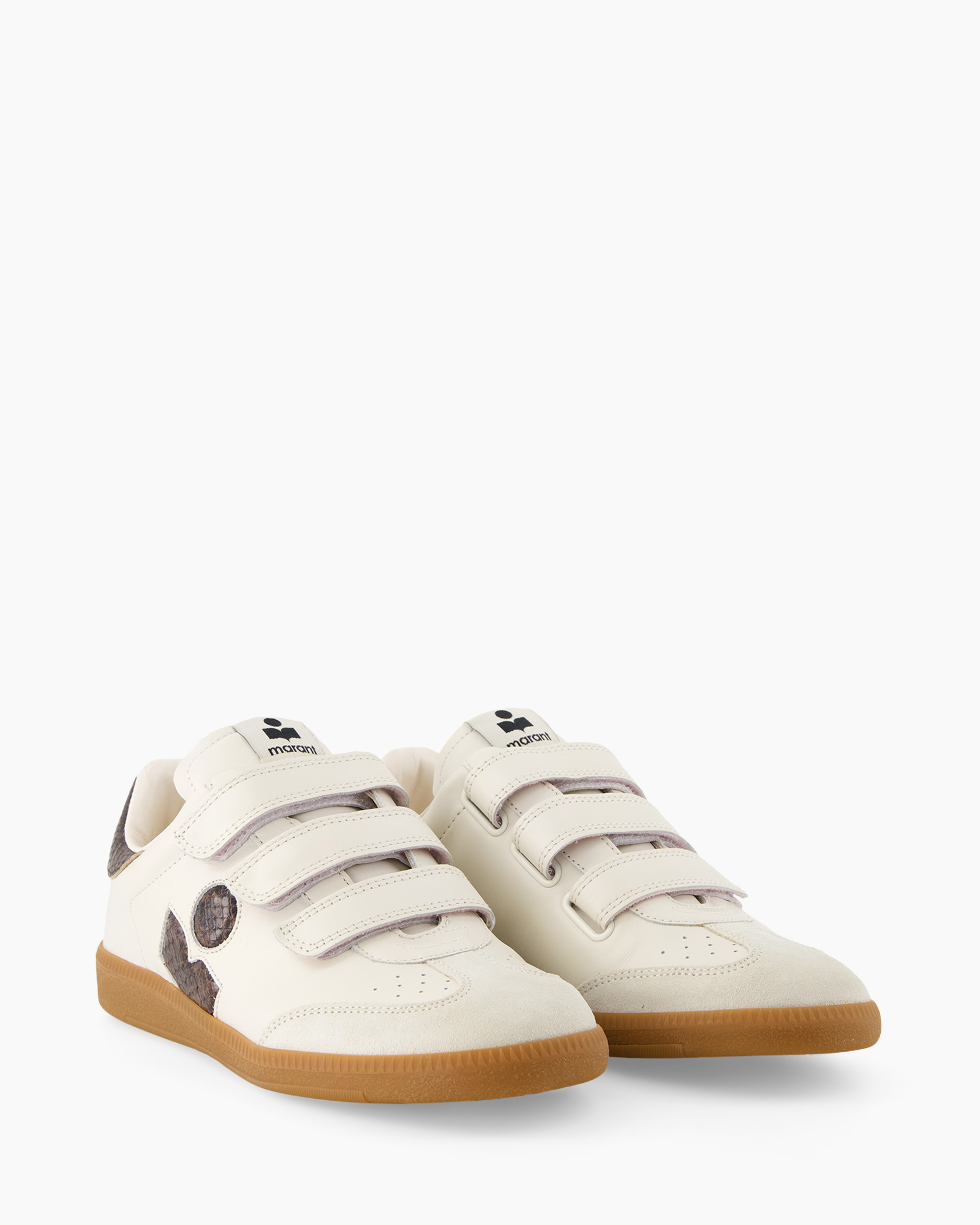 sneaker, wit, klittenband, bruine zool, slangenprint