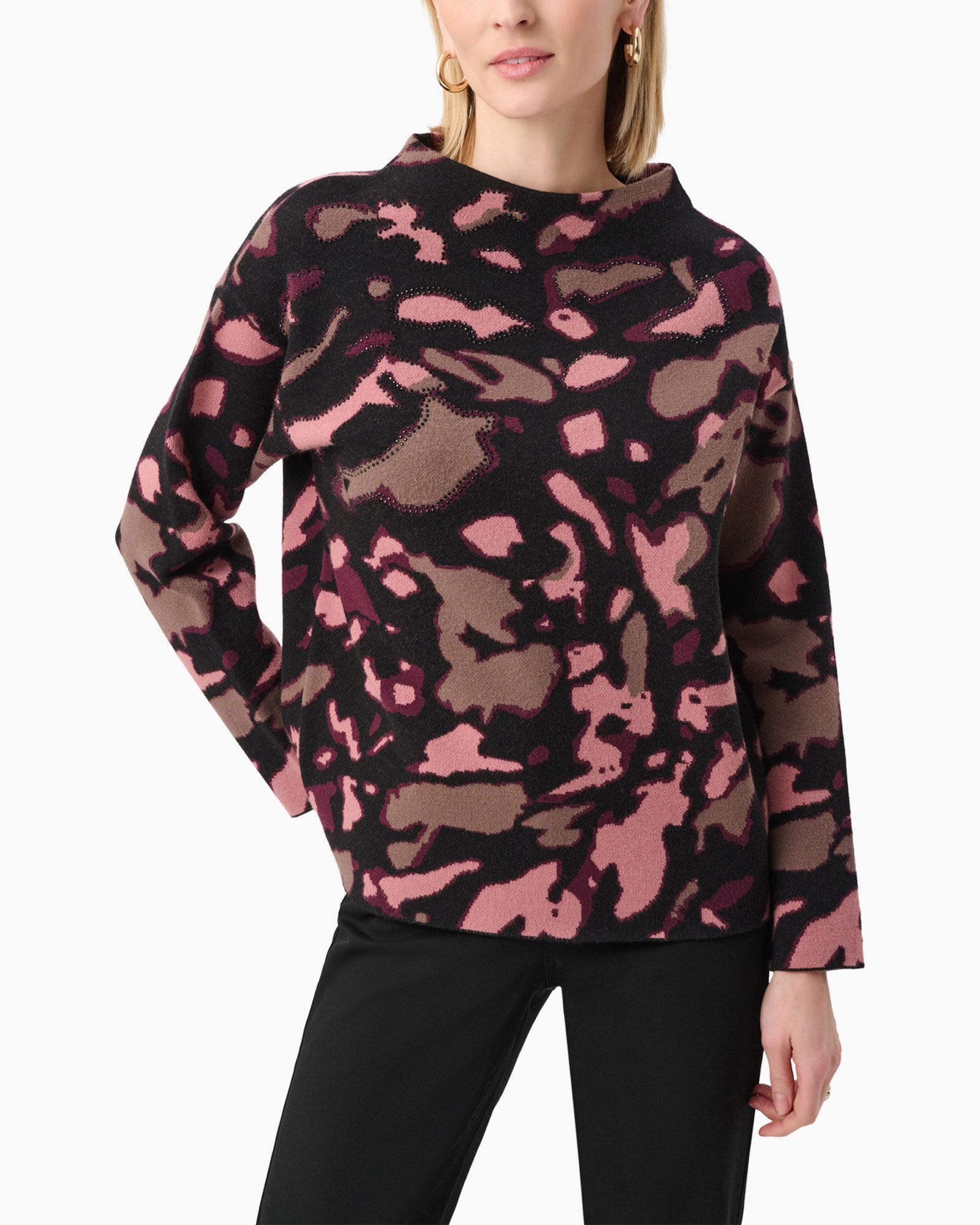 trui, kamouflage, desingpatroon, roze, zwart