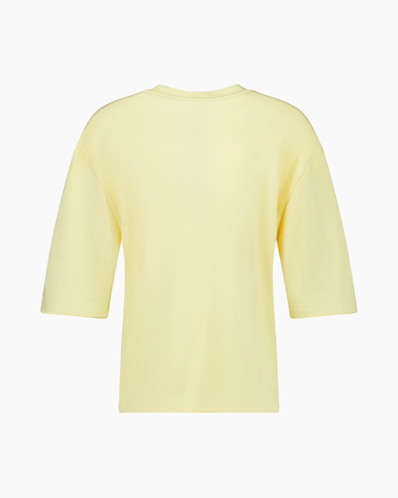 t-shirt, korte mouwen, effen kleur, geel, rond hals