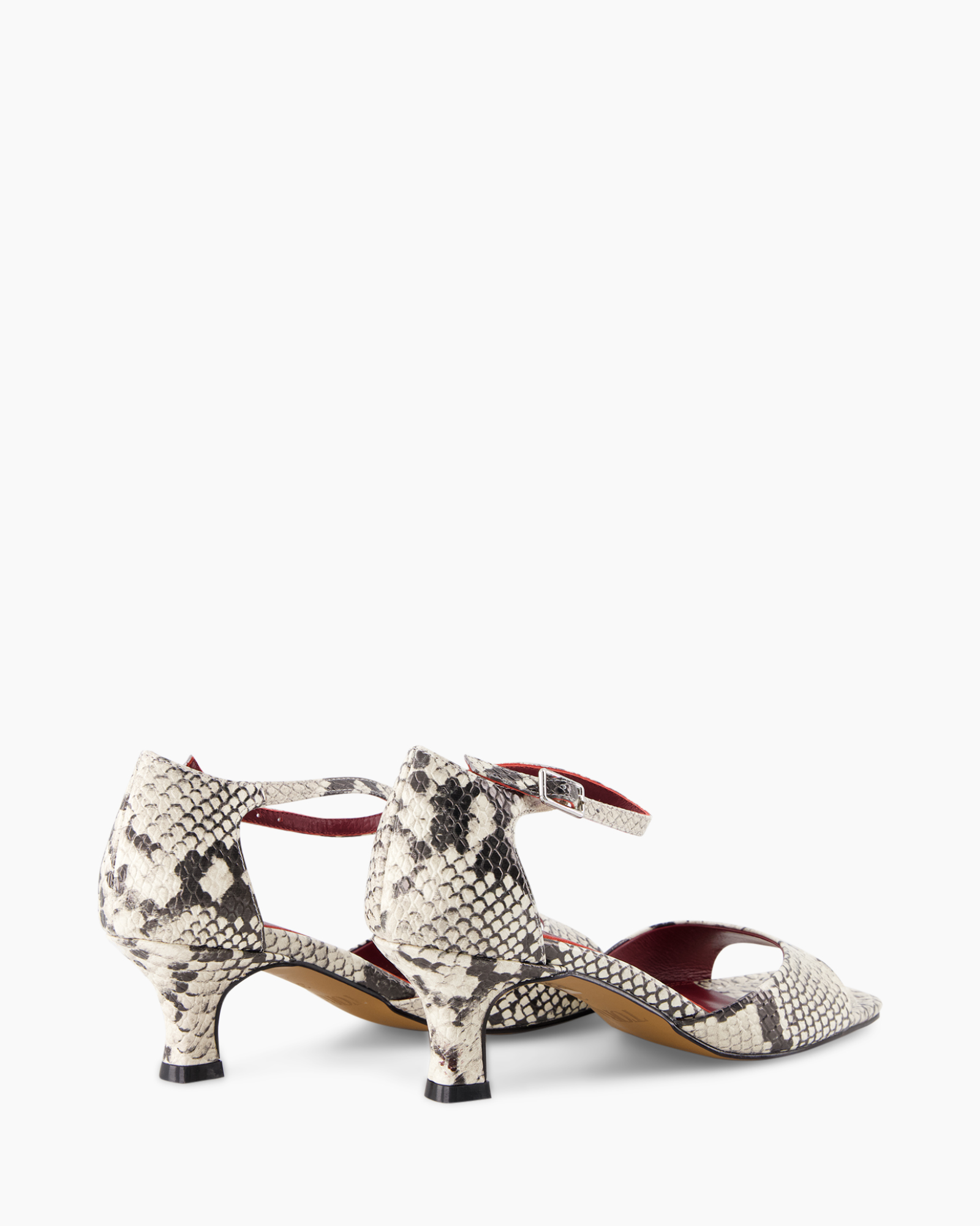 open-toed, mid-heel, strappy, slangenhuid, pumps