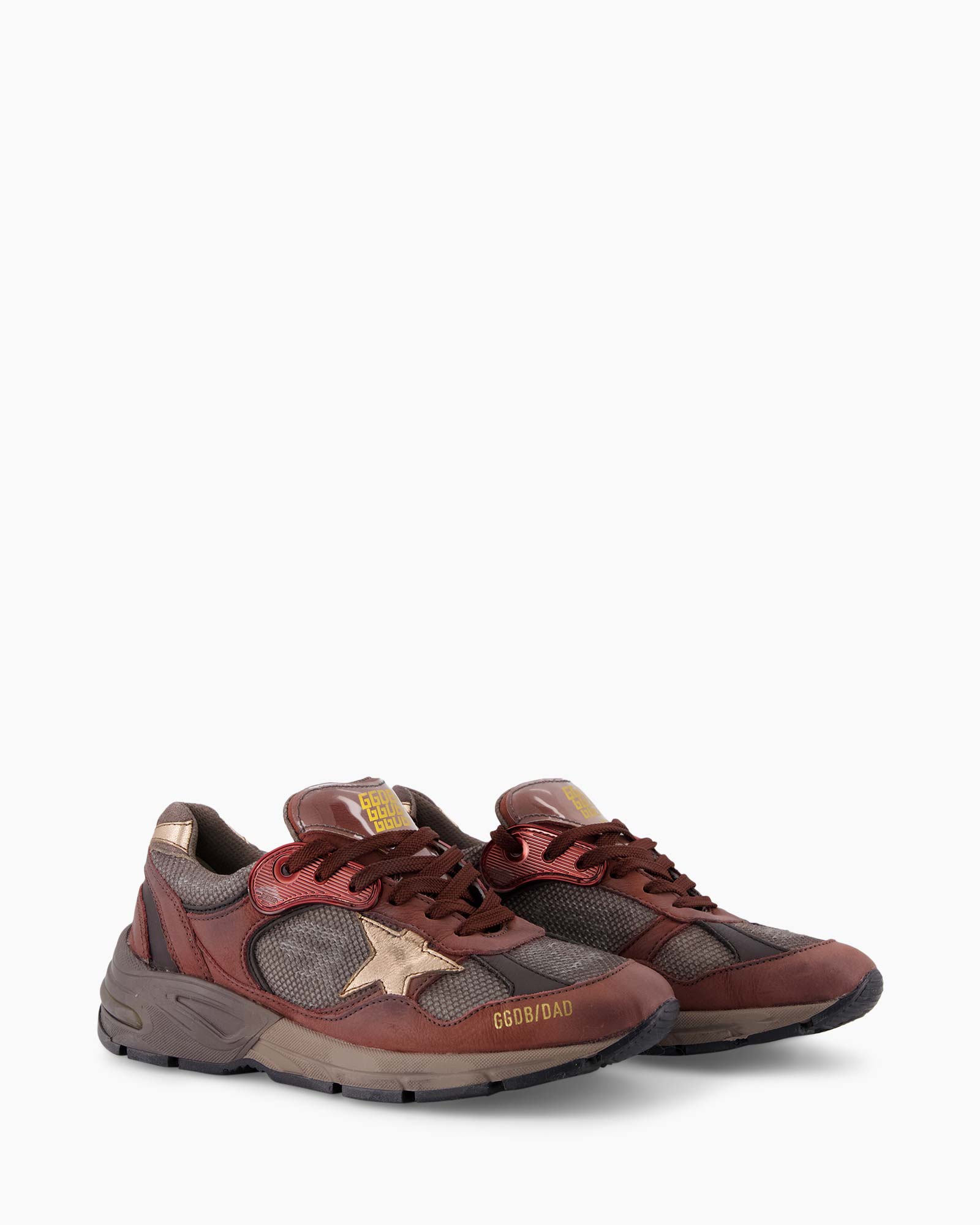 Sneaker Running Dad Upper Laminated Star Suede Hee Roestbruin