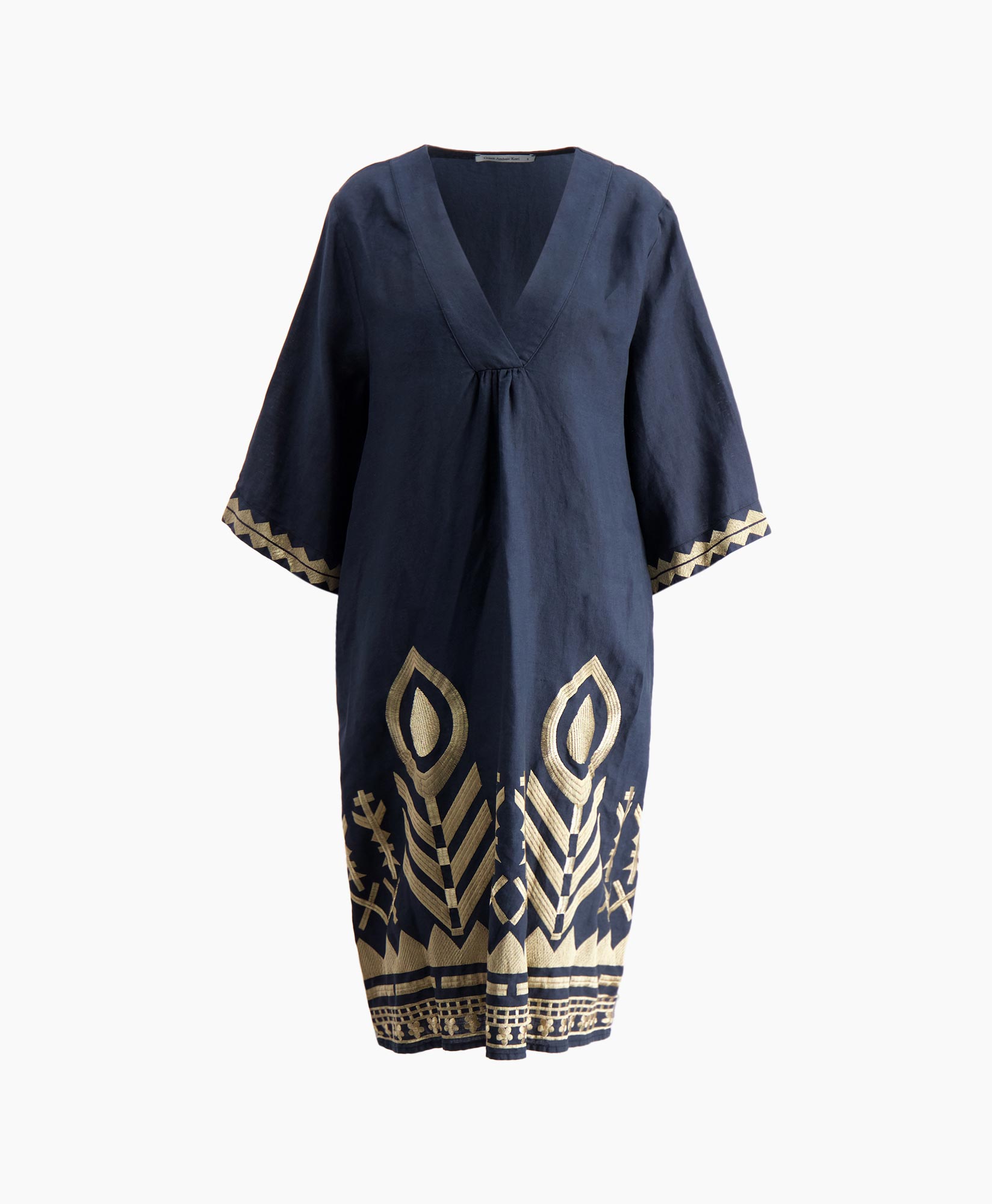 Greek Archaic Kori Midi Jurk 230085 Donker Grijs