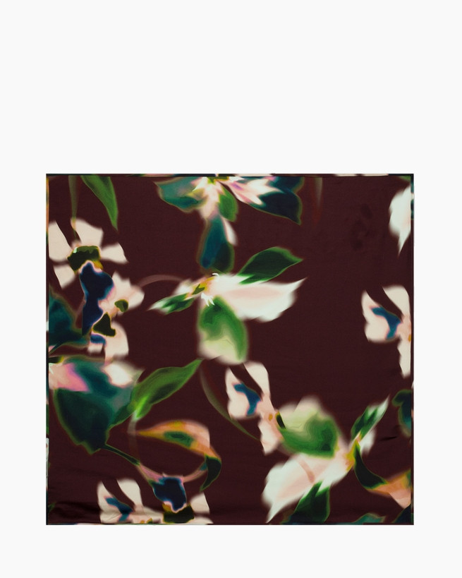 scarf, square scarf, pattern scarf, multicolor, silk-like