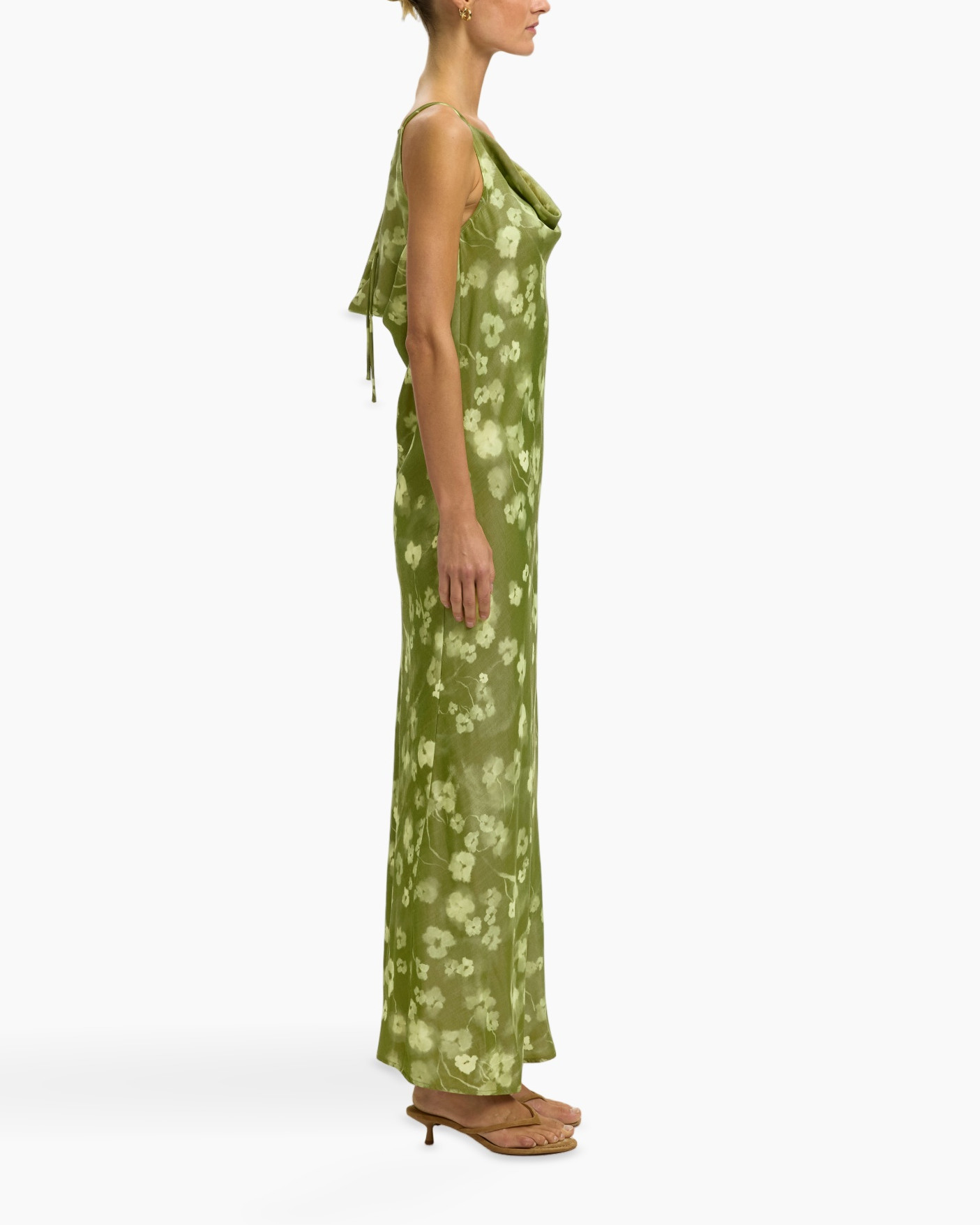 green, tie-dye, dress, maxi, backless