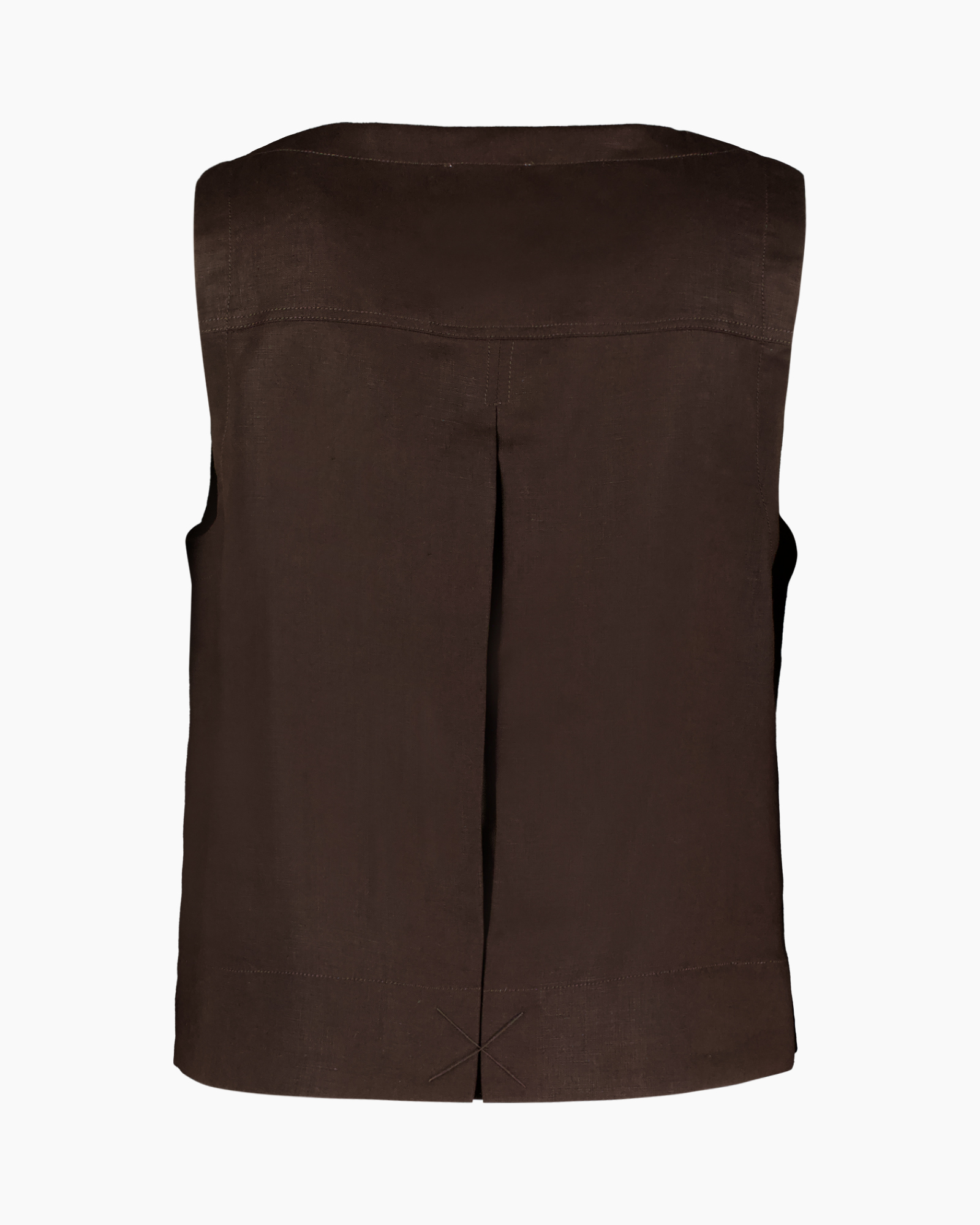 tanktop, mouwloos, bruin, katoen, basis