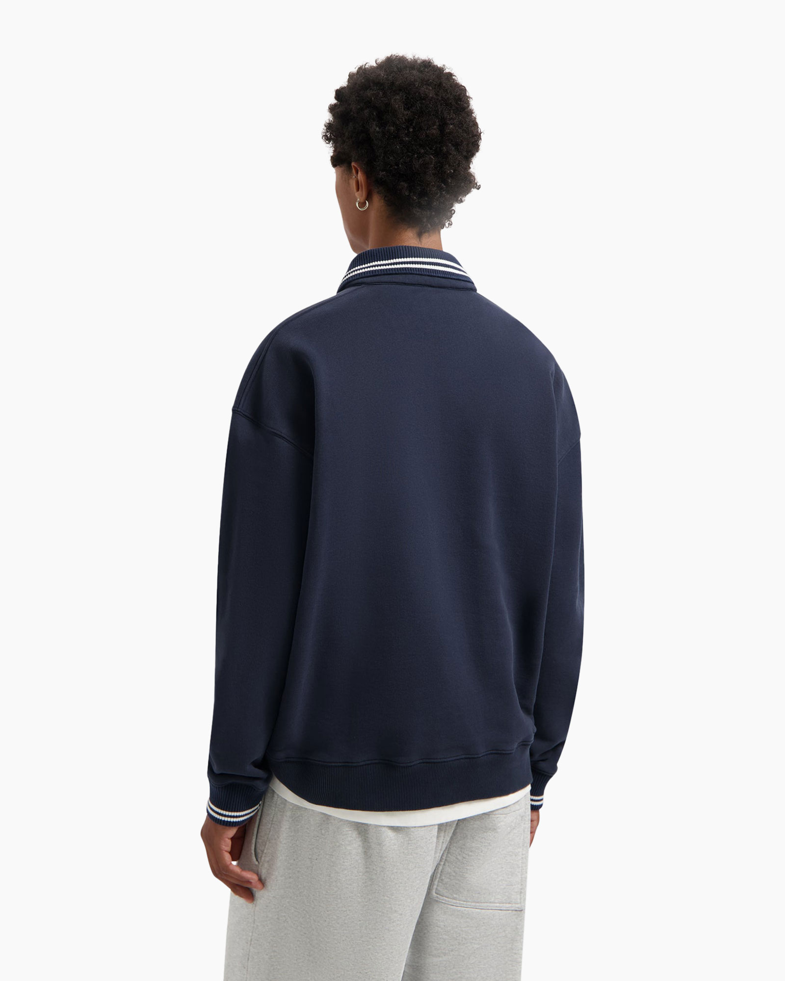 Polo Tipping Detail Oversized Donker Blauw