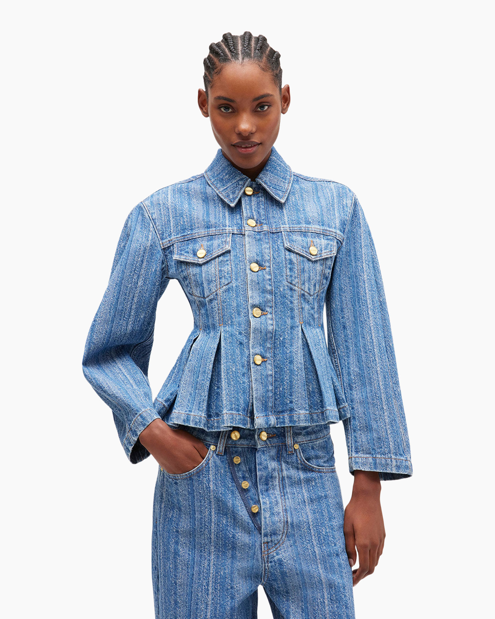 Spijkerjas Structured Denim Fitted Blauw