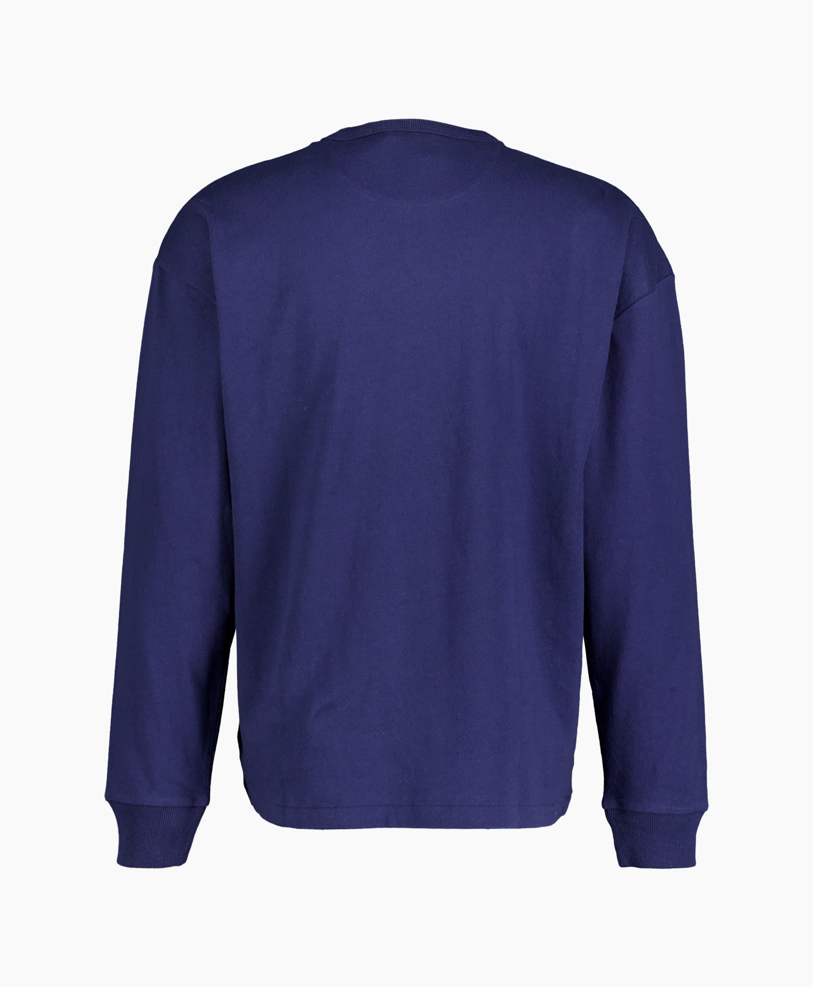 sweatshirt, langere mouwen, kraagloze, marineblauw, logo