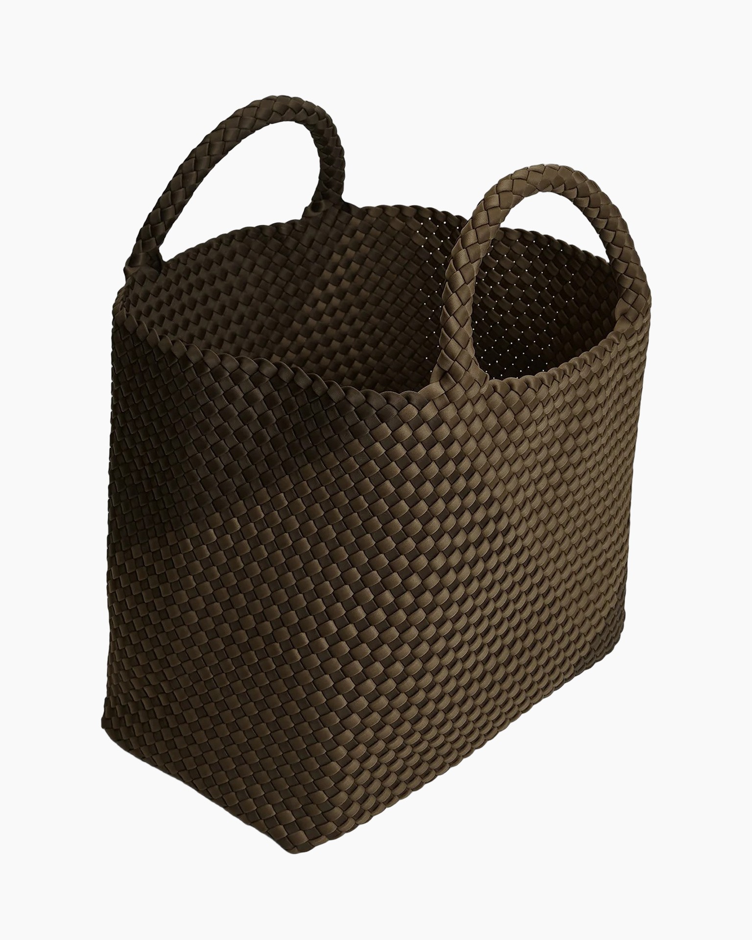 mand, geweven, bruin, tote, tas