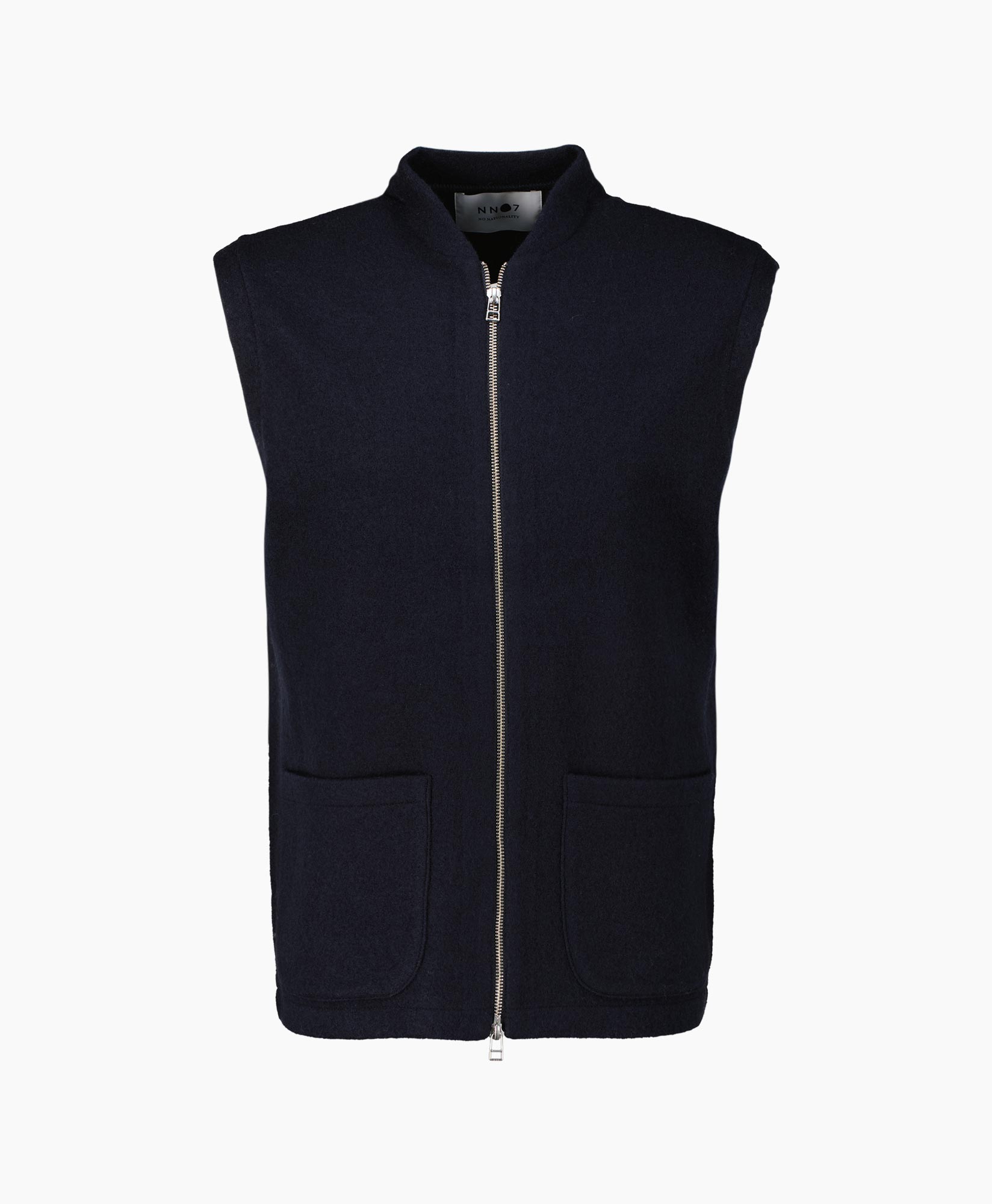 Nn07 Vest Boiled Zip Vest 6398 Donker Blauw