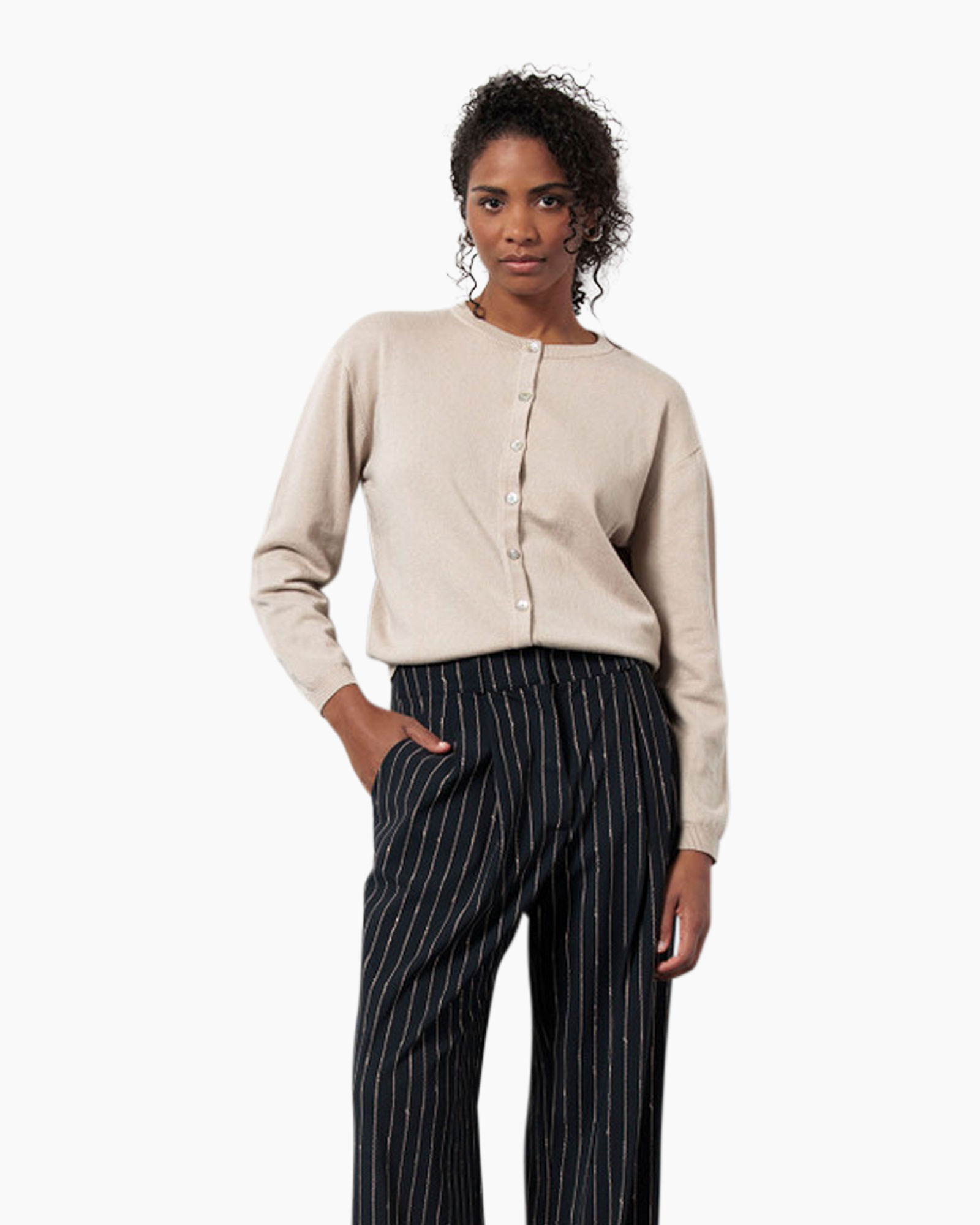Vest Bibi Cashmere Cardigan Geel