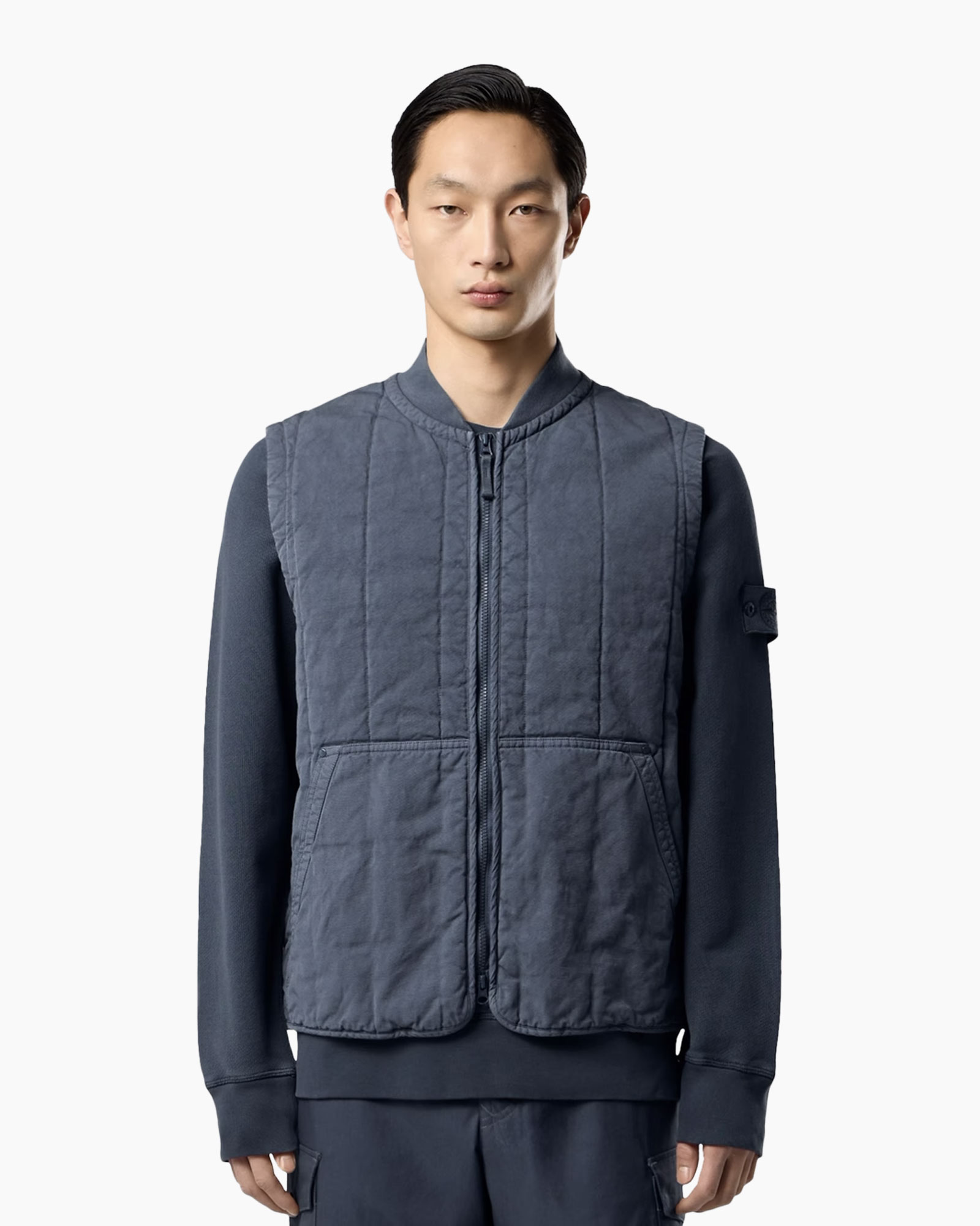 vest,  quilted,  rits,  gevoerd,  buitenlaag