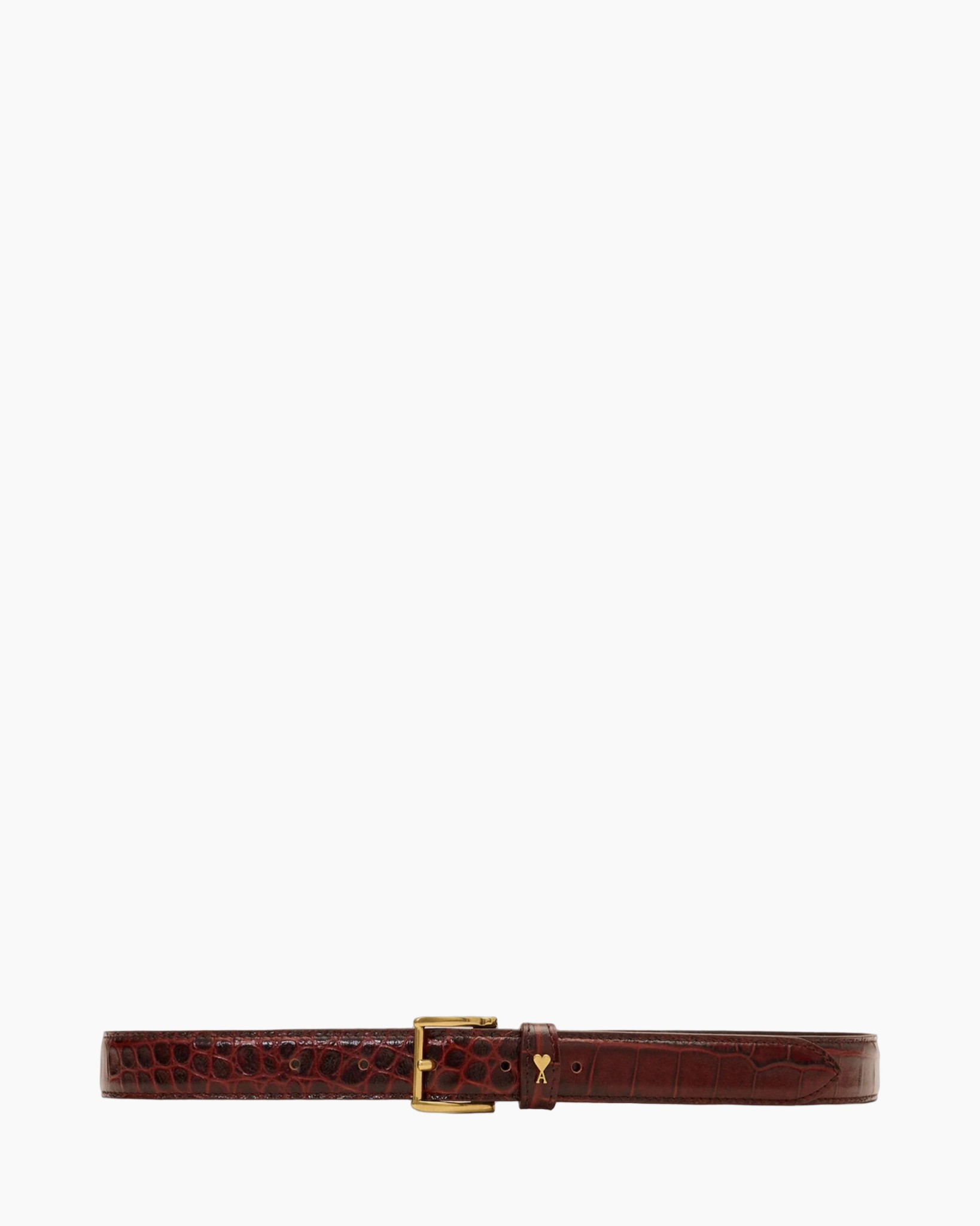 riem, leer, rood, krokodillenleer, gesp