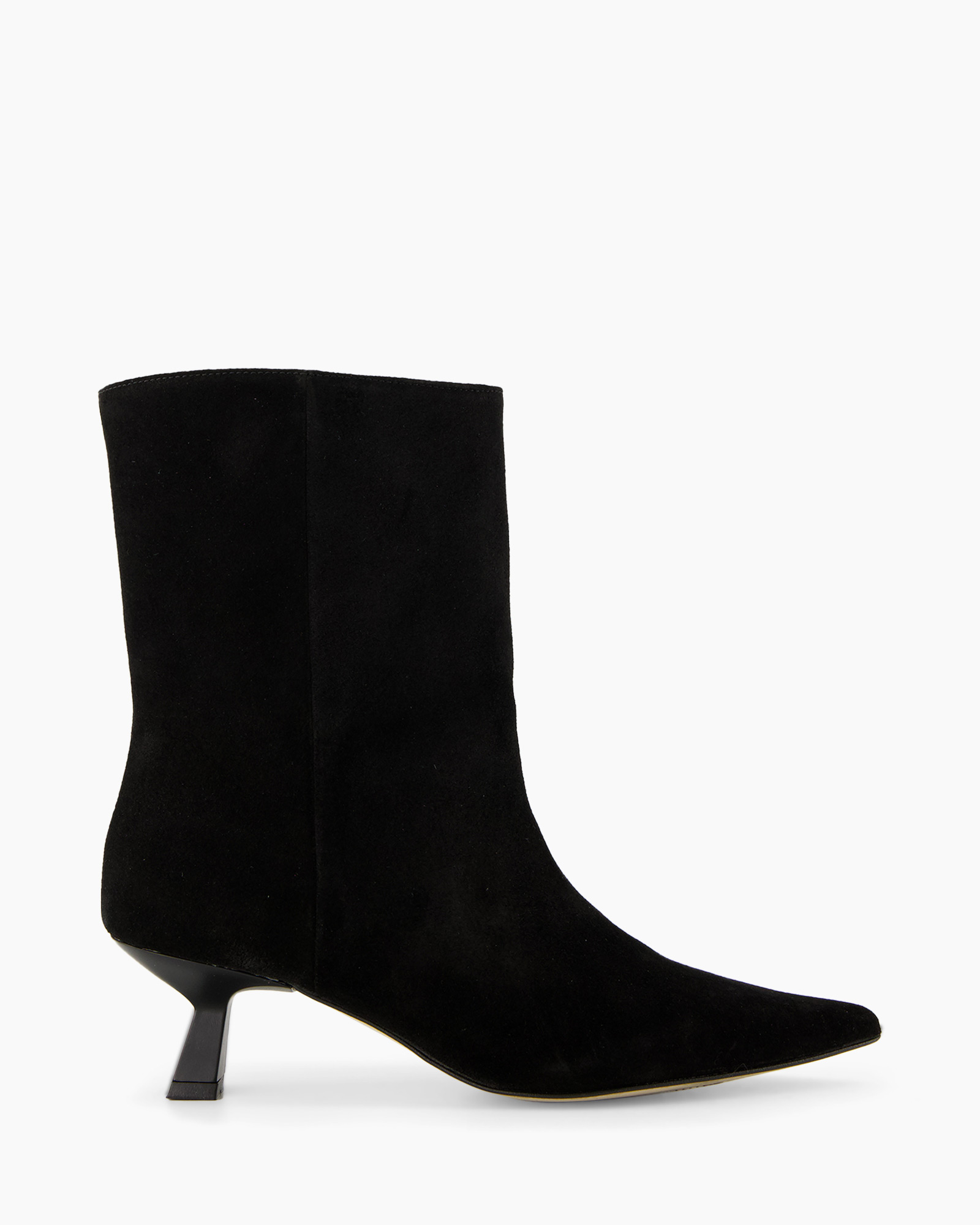 laars, enkellaarzen, zwart, suede, kittenshak