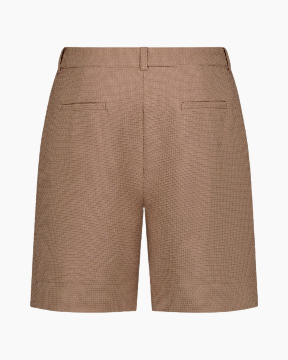 shorts, beige, weefsel, hoog taille, middellang