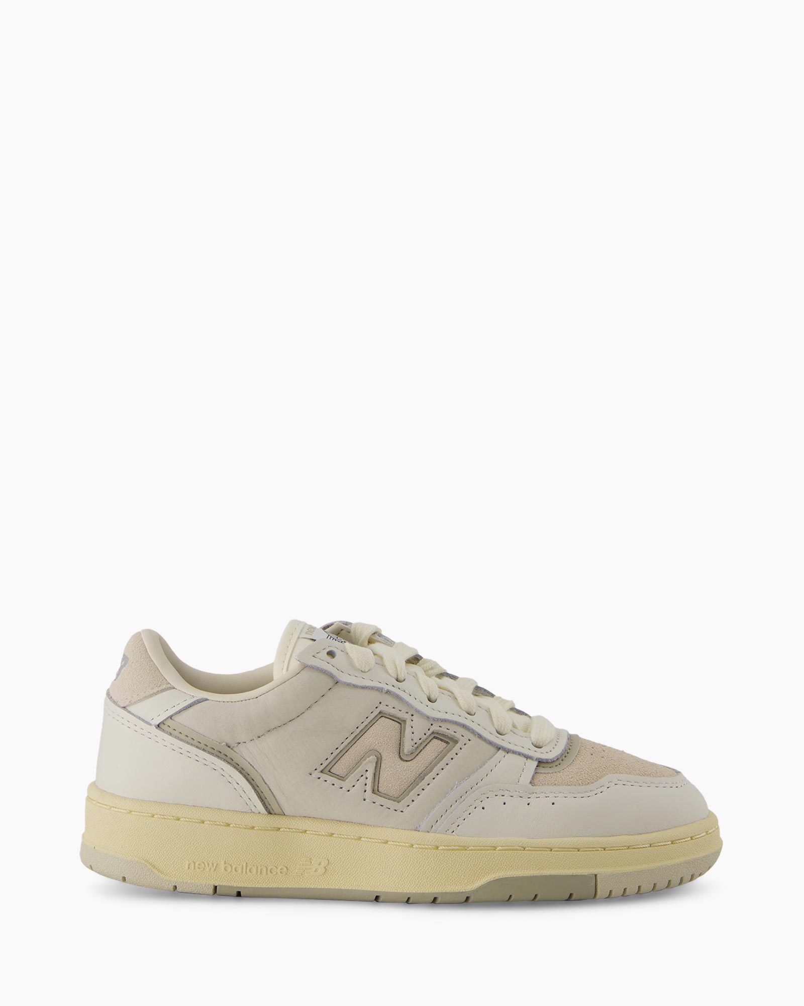 sneakers, crème, leer, suède, casual