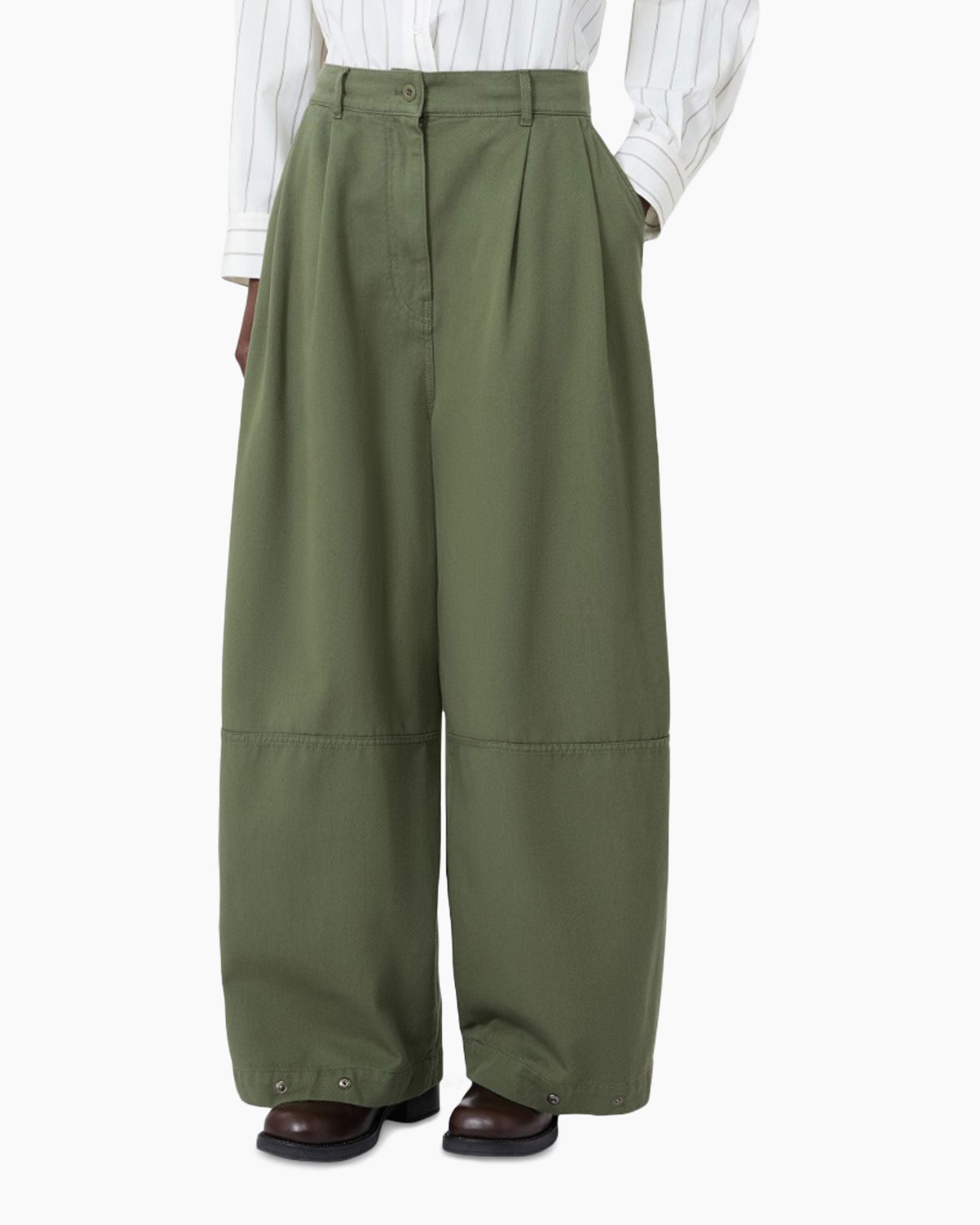 broek, wijd-uit, olijfgroen, cargo, broek