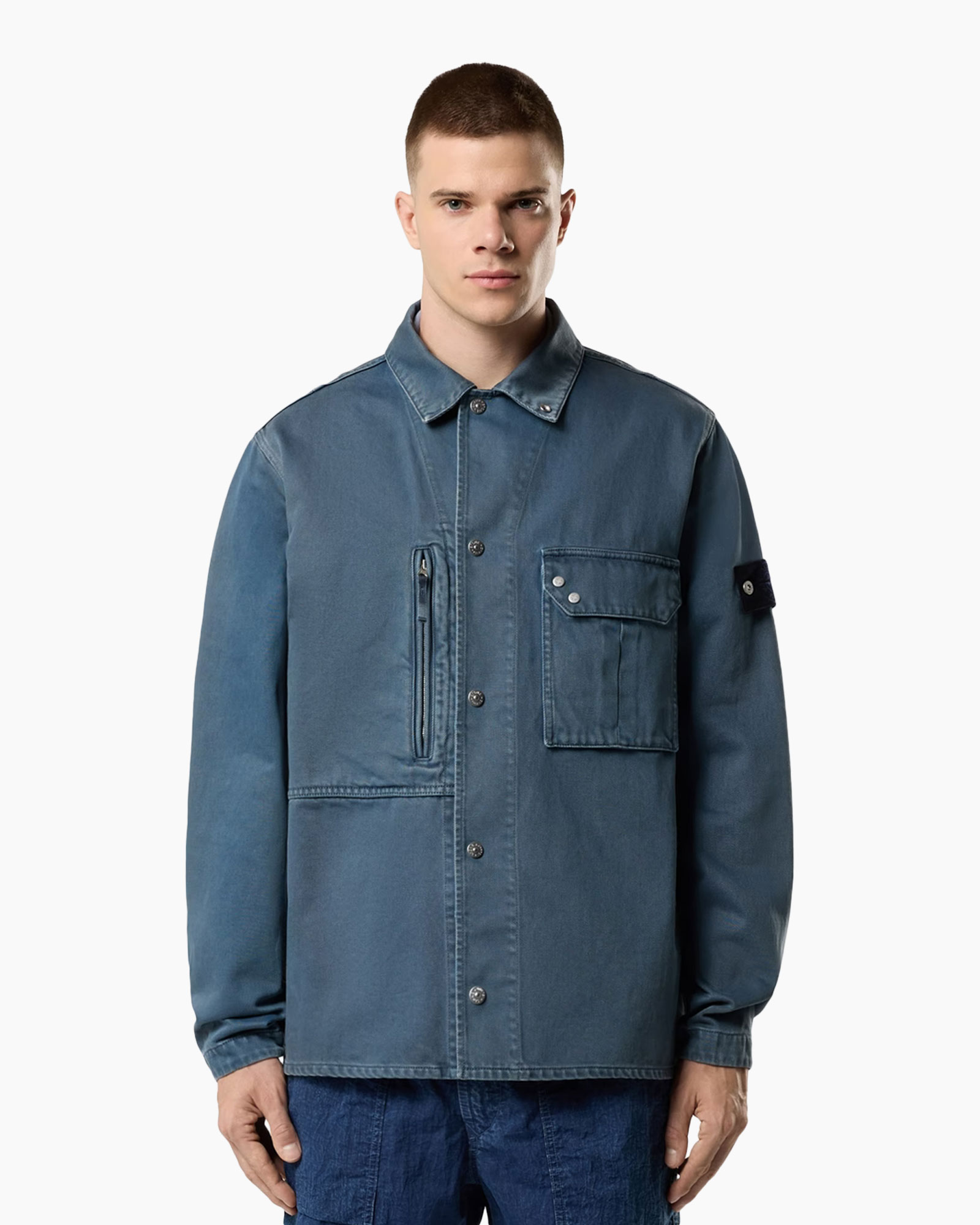 jas, denim jas, blauw, voorzijde ritssluiting, zak